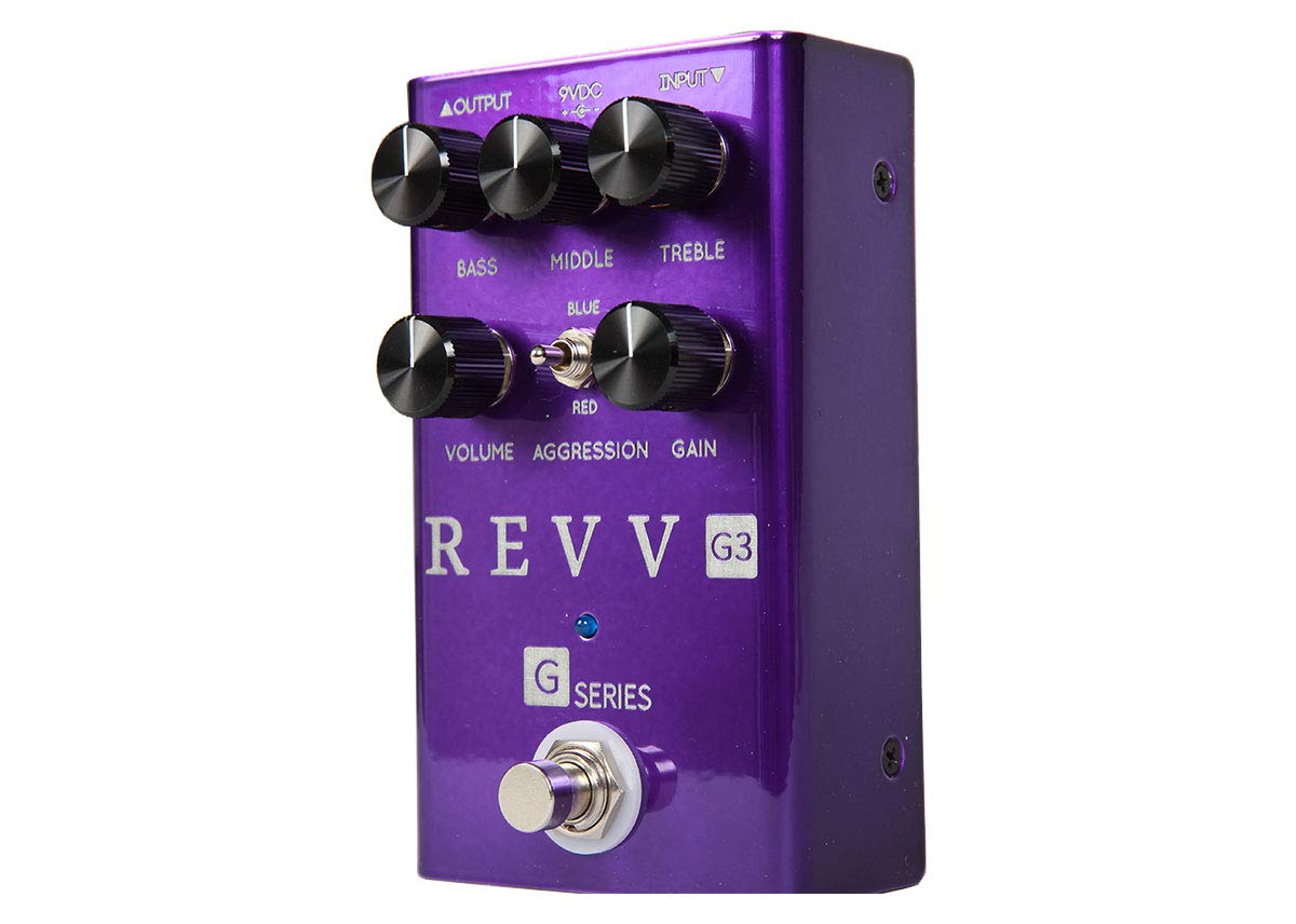 Pedal de Preamplificador Revv G3 morado de Sobremarcha y Distorsión para Guitarra