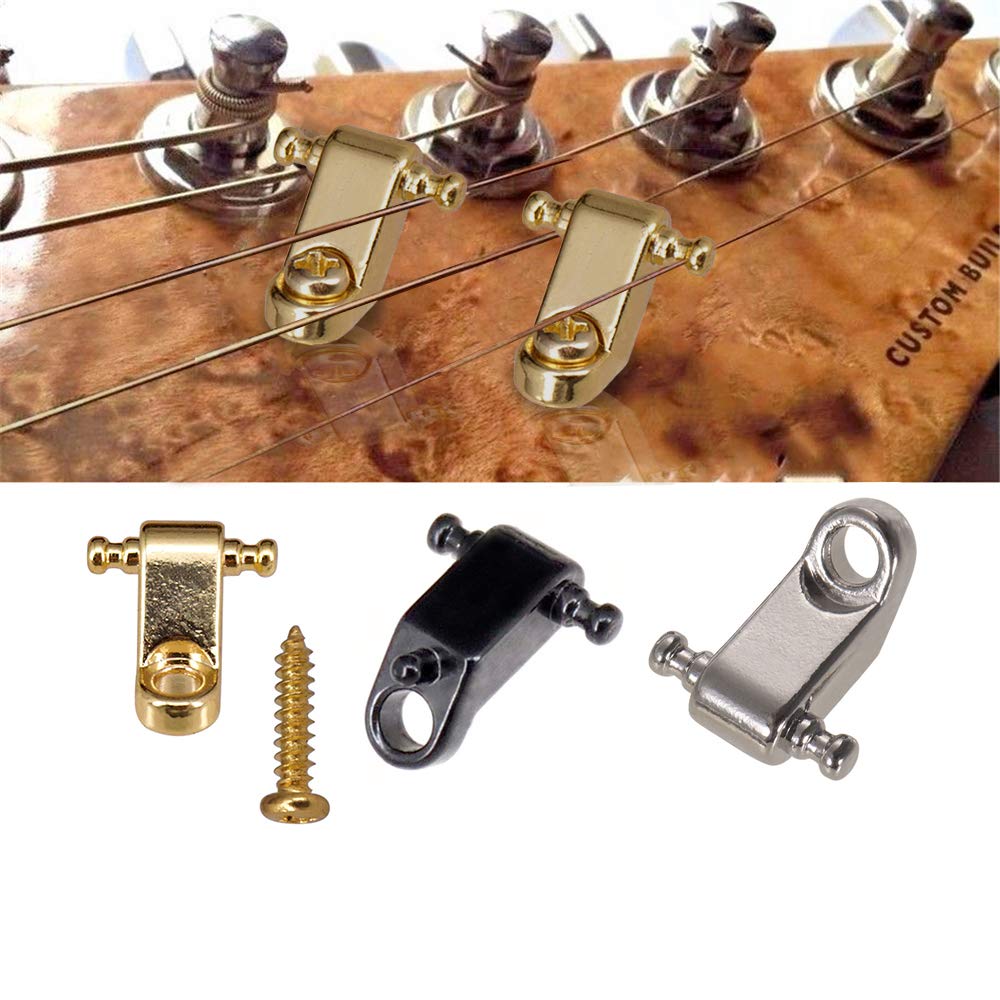Guías para cuerdas de guitarra eléctrica, paquete de 2 unidades, color negro