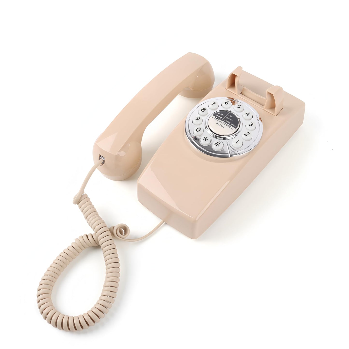 Teléfono TRIMLINE vintage con cable para el hogar, teléfono fijo fácil de montar en la pared, teclado de botones grandes para personas mayores, rellamada del último número, timbre fuerte, teléfonos de