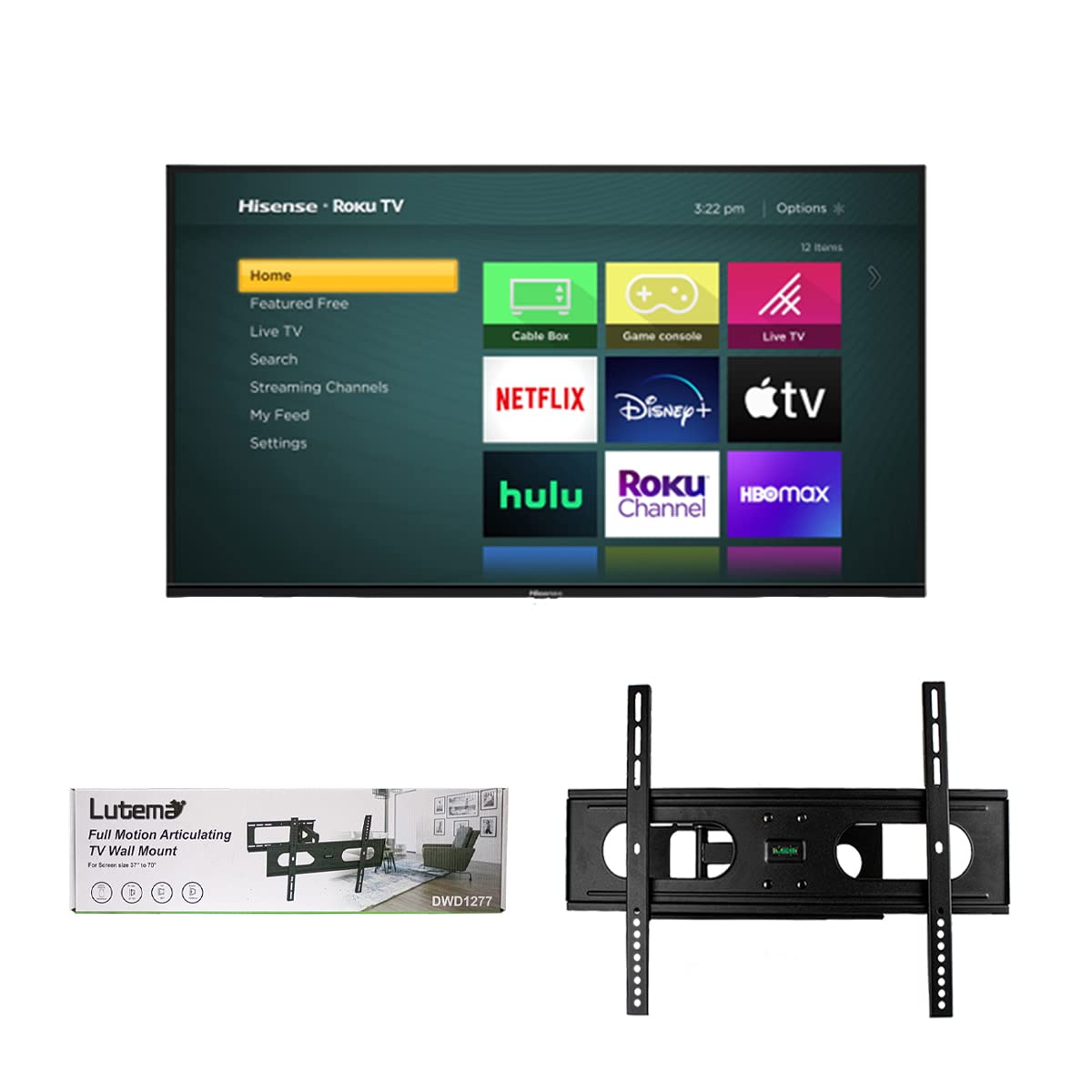 Hisense Television de 65" Class Serie R6 4K 2160p LED Smart TV con Motion Rate 60 Hz Funciona con el Asistente de Google + Soporte Incluido (Sin Bases) 65R6E4 (Reacondicionado)