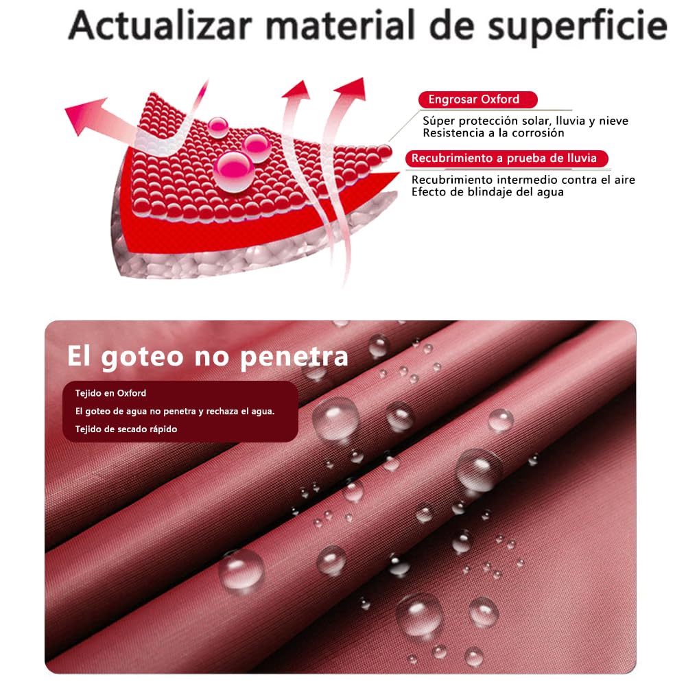 Cubierta Protector para Motocicleta Protección contra Polvo/Lluvia,Funda Motocicleta Impermeable,Es adecuado para la mayoría de las motocicletas,por ejemplo,Harley,Honda,Kawasaki etc (Rojo Azufaifa)