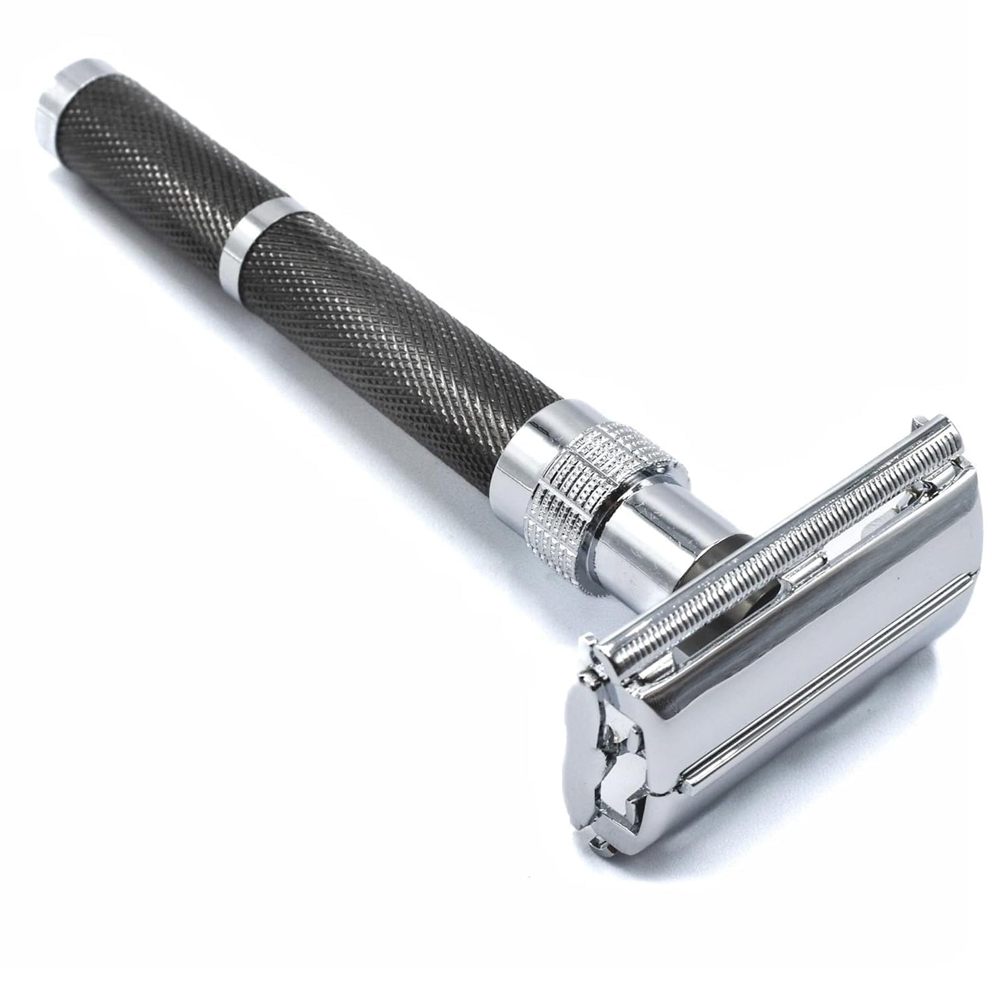 Parker 96R - Navaja de Afeitar de Seguridad Abierta de Mariposa de Mango Largo y 5 Cuchillas de Afeitar Parker