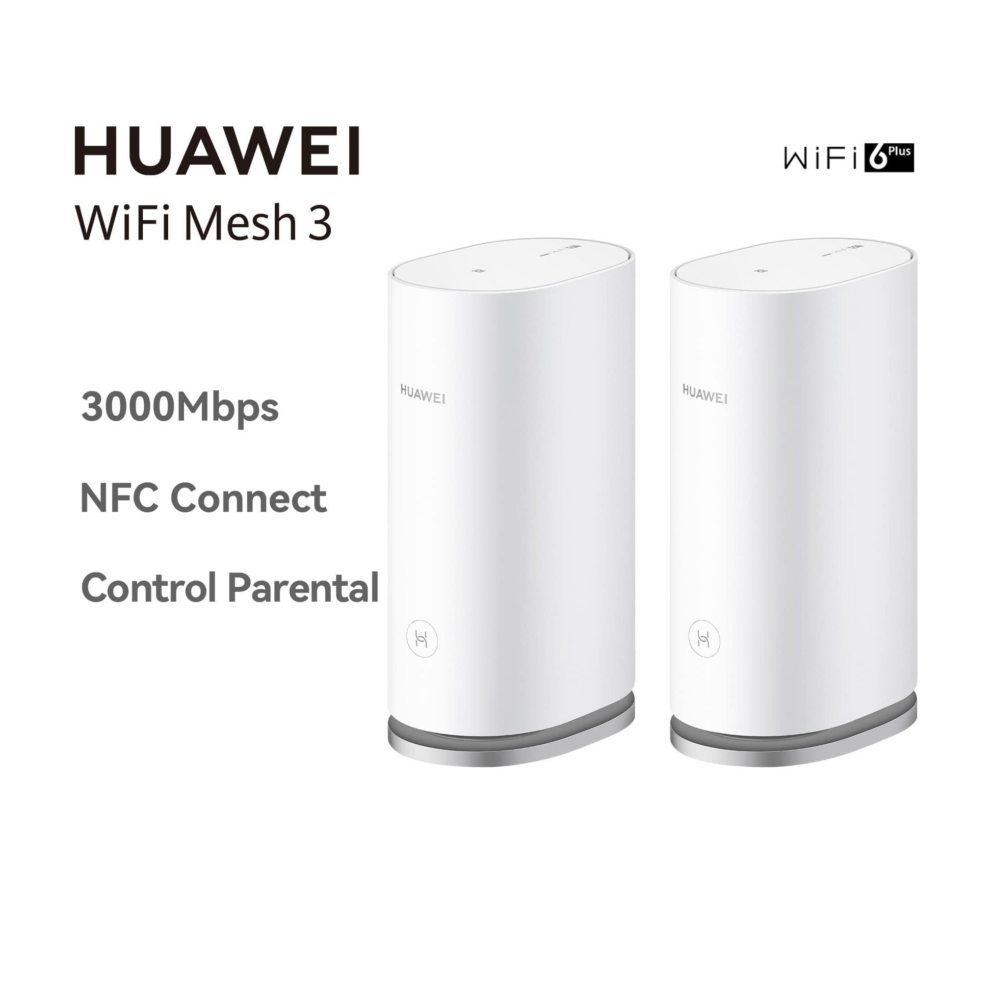 HUAWEI WiFi Mesh 3 - Router, Wi-Fi 6+, 3000 Mbps, 2.4GHz & 5GHz, Blanco (Paquete x2 Router), WS8100