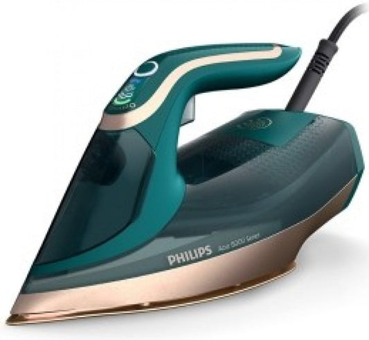 Plancha Philips Azur Serie 8000 Verde Ópalo con Vapor Continuo y Tecnología OptimalTEMP