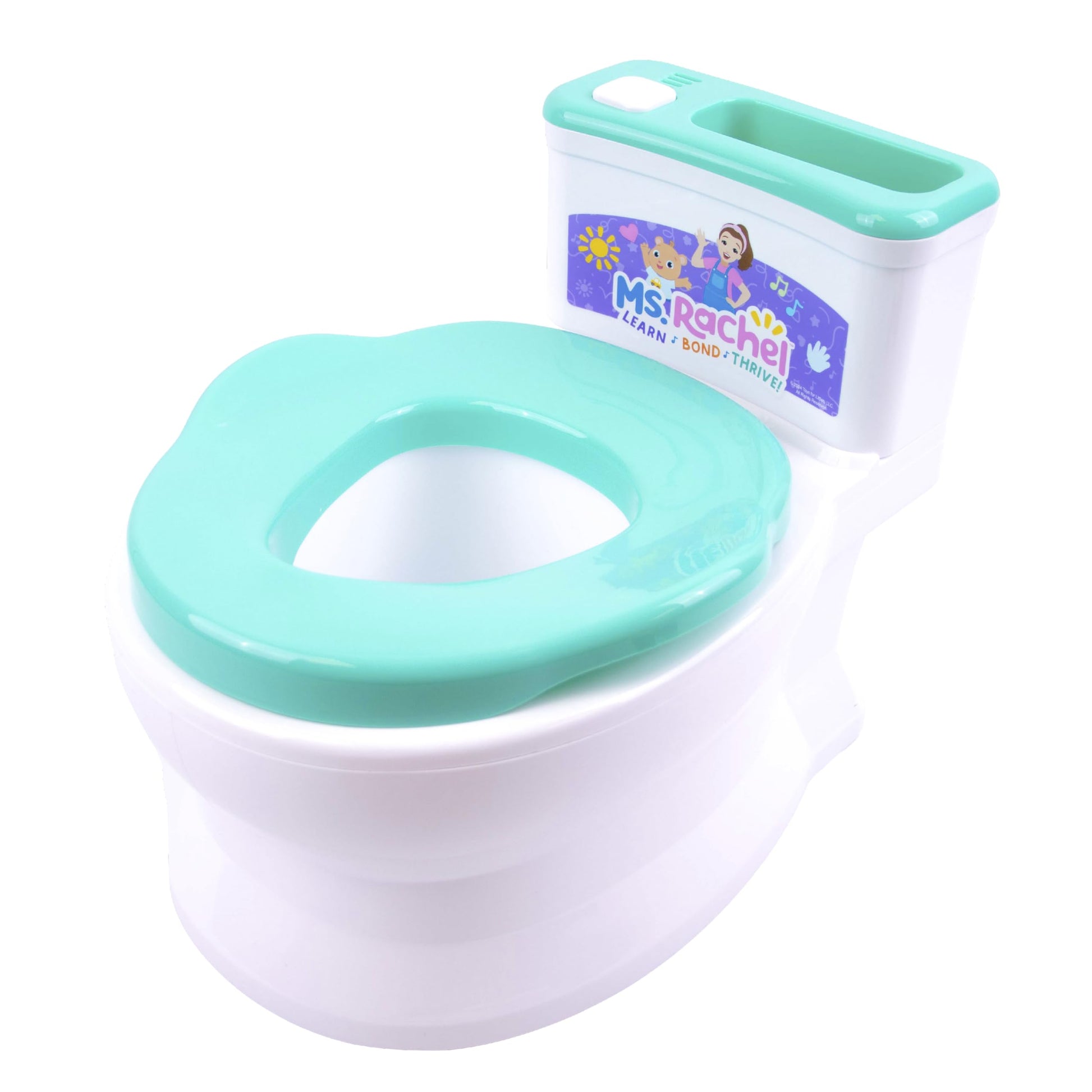 Ms. Rachel 2 en 1 Playtime Floor Potty Trainer con sonido, entrenamiento de etapa 1, asiento extraíble para entrenamiento de etapa 2, 6 sonidos y música de la Sra. Rachel - Almacenamiento - Piezas