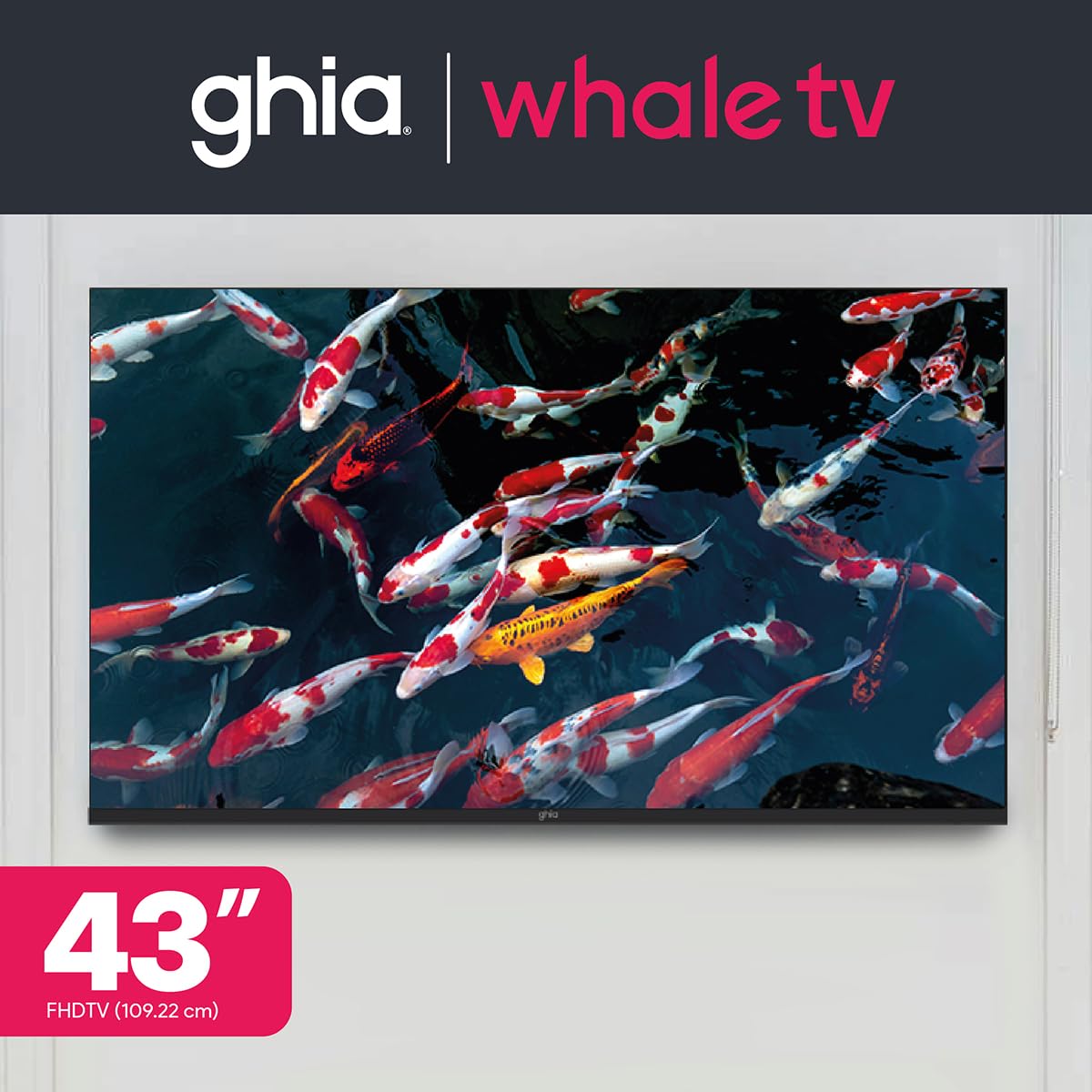 GHIA Pantalla Smart TV 43" Whale TV, Full HD 3 HDMI, 2 USB, Dolby Audio. Modelo G43W25