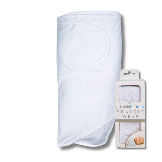 Miracle - Manta Envolvente para Dormir – Ayuda a tu recién Nacido más Tiempo – Saco de Dormir Suave y Seguro para bebés – Manta de Envolver fácil de Usar para un bebé Tranquilo (Blanco)