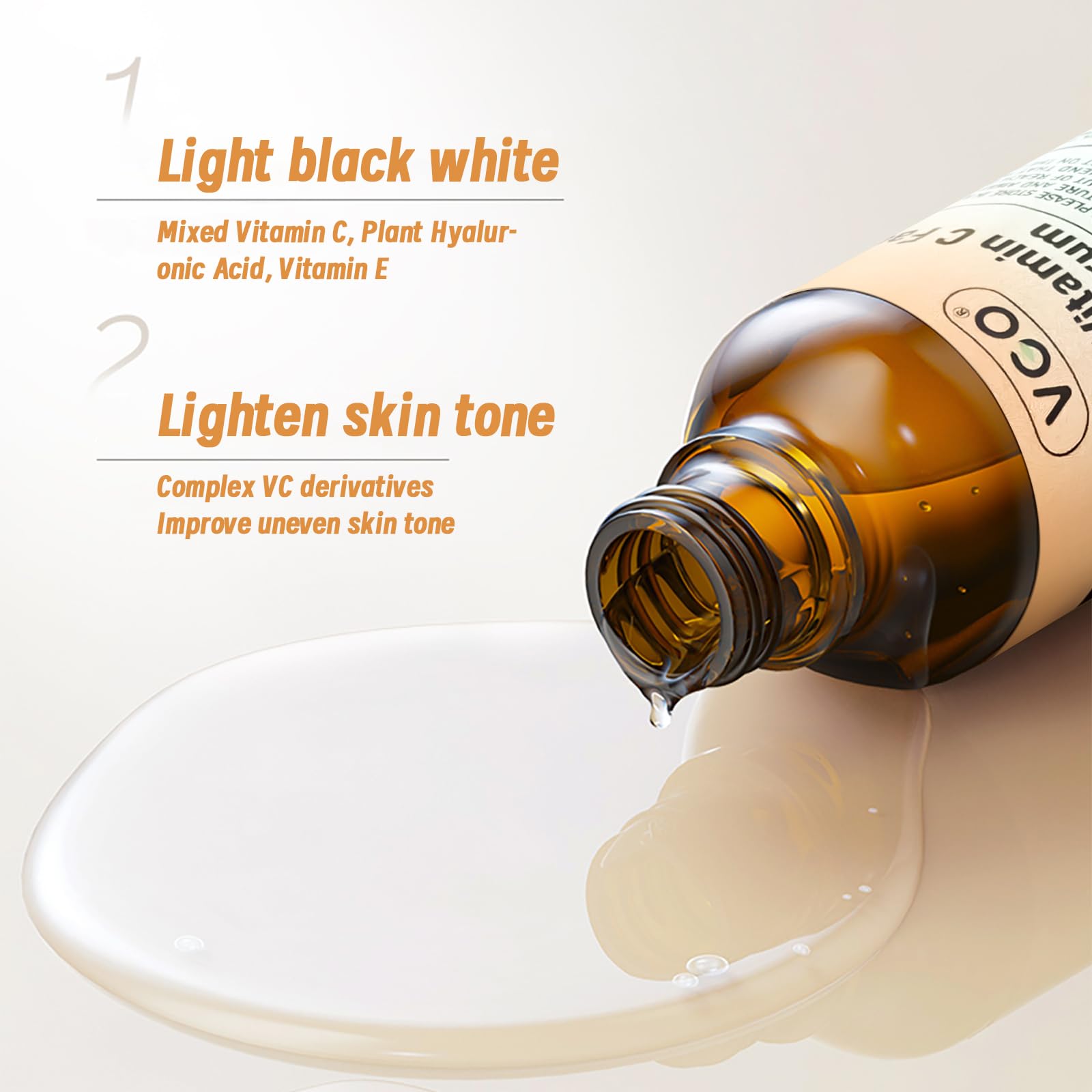 VGO- 【Hidratación profunda】El suero de vitamina C VGO proporciona una hidratación intensa que retiene la humedad, ayuda a equilibrar tu cutis, estimula el colágeno para una mejor vitalidad y reduce la