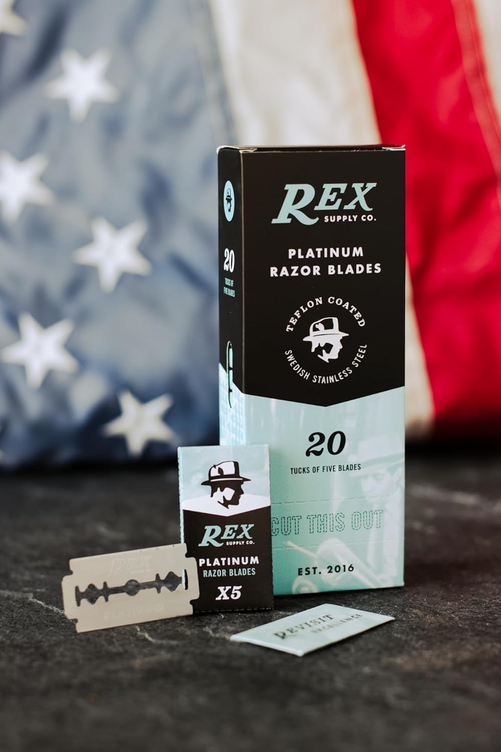 Rex Supply Company Rex Supply Co., 100 Hojas de Afeitar de Seguridad de Doble Filo, con Revestimiento de Platino, Fabricadas En La República Checa