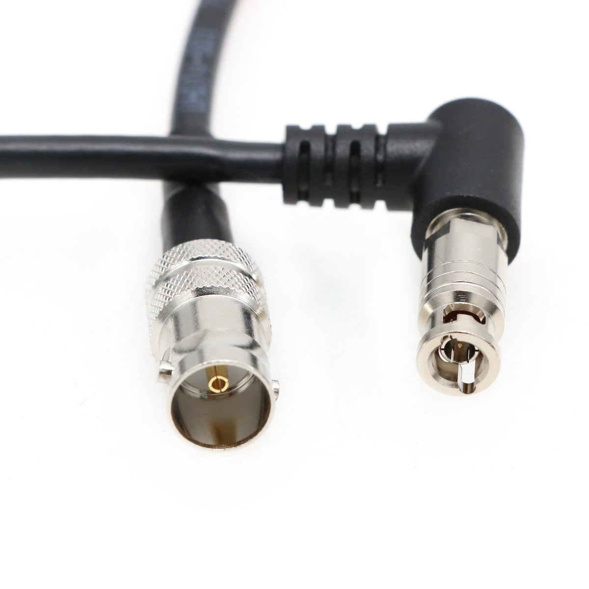 Cable Coaxial de Vídeo SZRMCC en Ángulo Recto Micro BNC Q4 a BNC Estándar 75 Ohmios UHD 4K para Blackmagic Video Assist 5″ 12G-SDI HDR Monitor