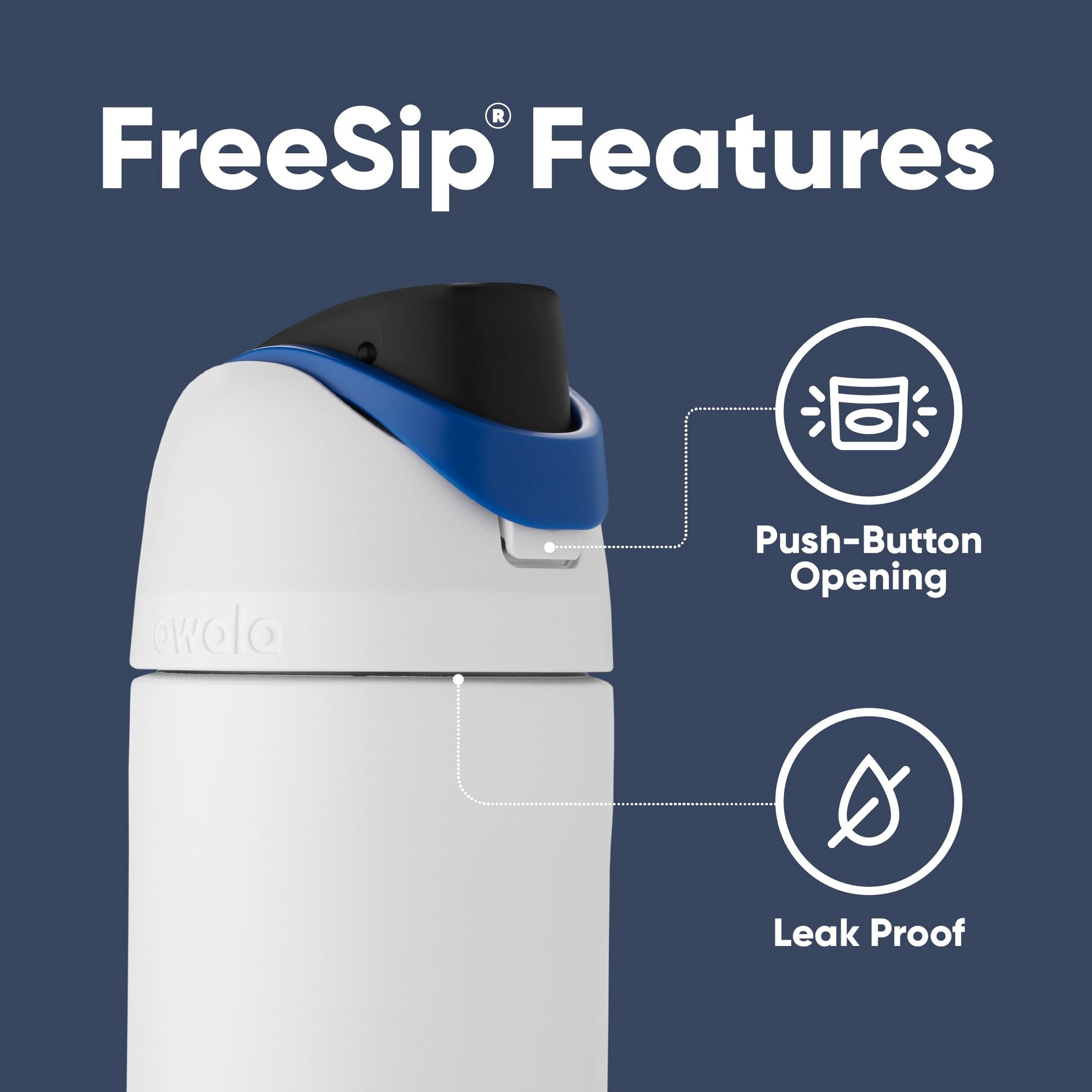 Owala Star Wars FreeSip - Botella de agua aislada de acero inoxidable con popote, botella de agua deportiva sin BPA, ideal para viajes, 24 onzas, Stormtrooper