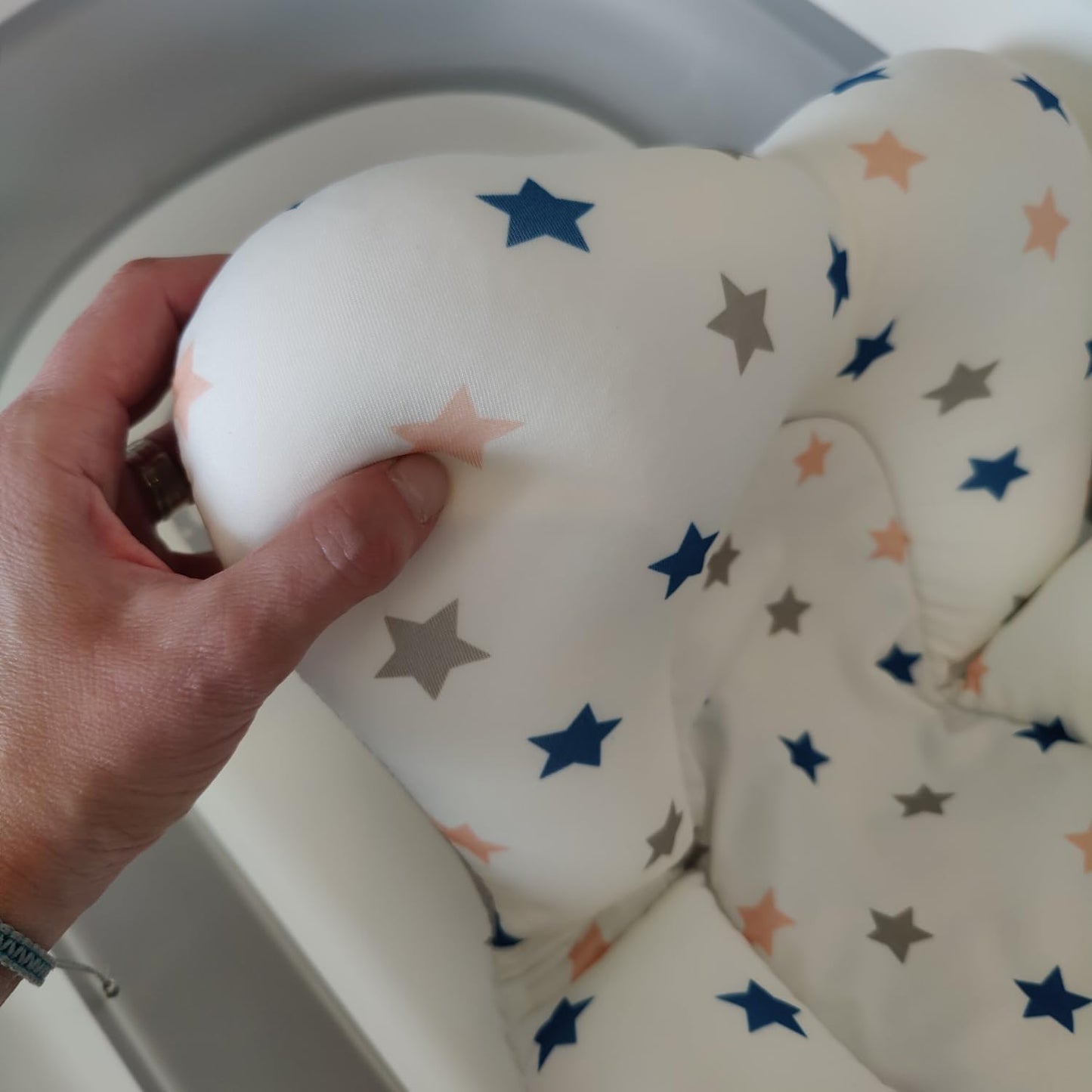 Bañera Plegable PAPU BABY Gris con Cojin para Bebés y Niños Pequeños