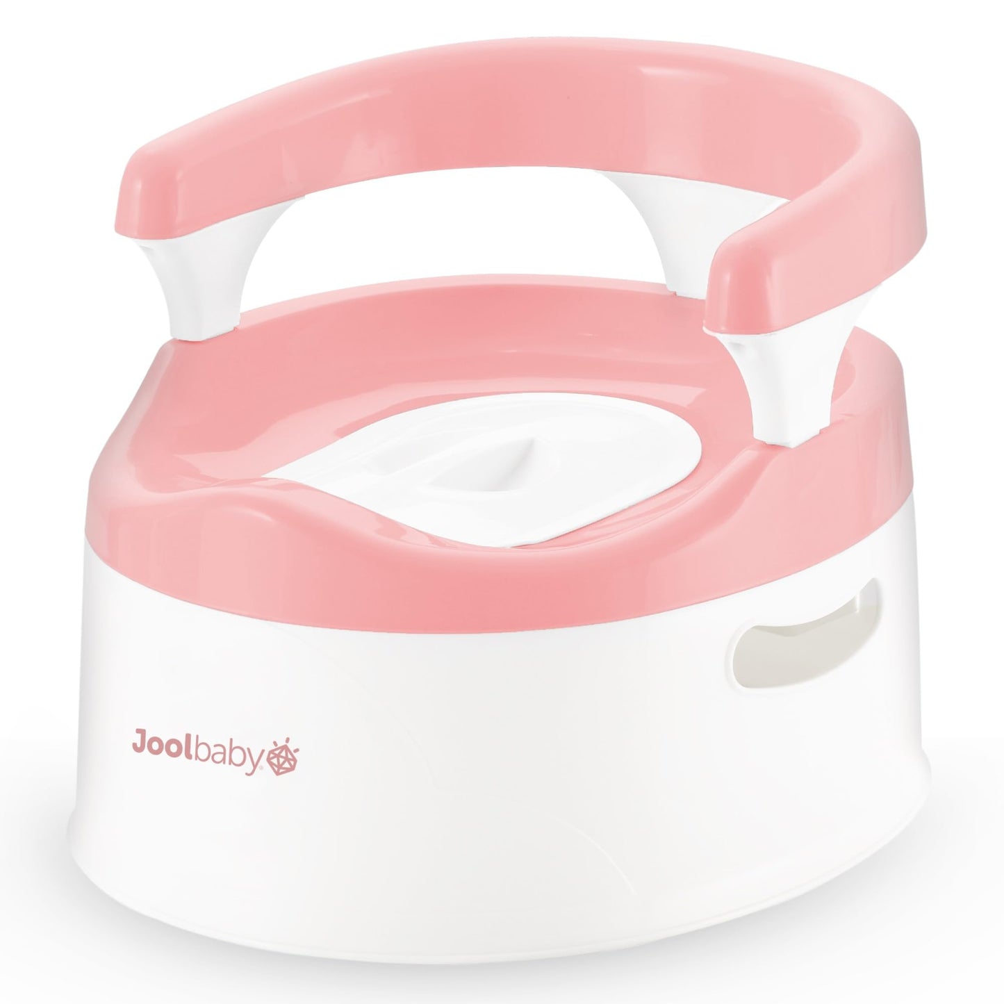 Jool - Silla de baño para bebé para entrenamiento de inodoro, protector contra salpicaduras y soporte de espalda (rosa)