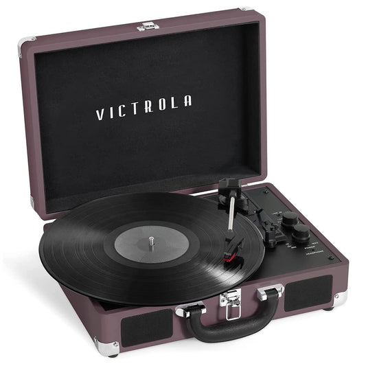 Tocadiscos Portátil Victrola Journey Magenta Bluetooth con Altavoces Incorporados