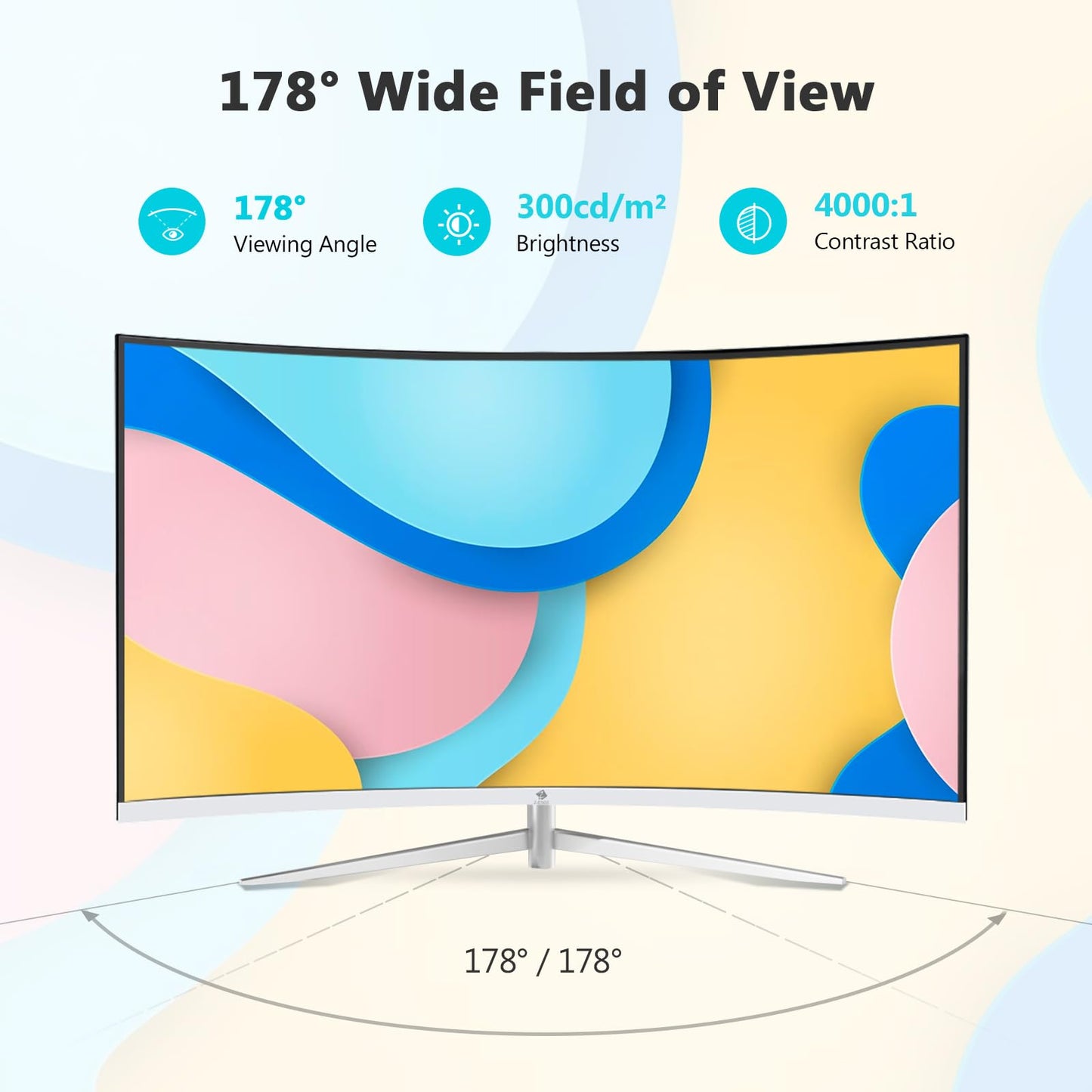 Monitor Curvado Z-Edge LED Full HD 1080P 24 Pulgadas con Frecuencia de Actualización 75Hz y Tecnología de Cuidado Ocular
