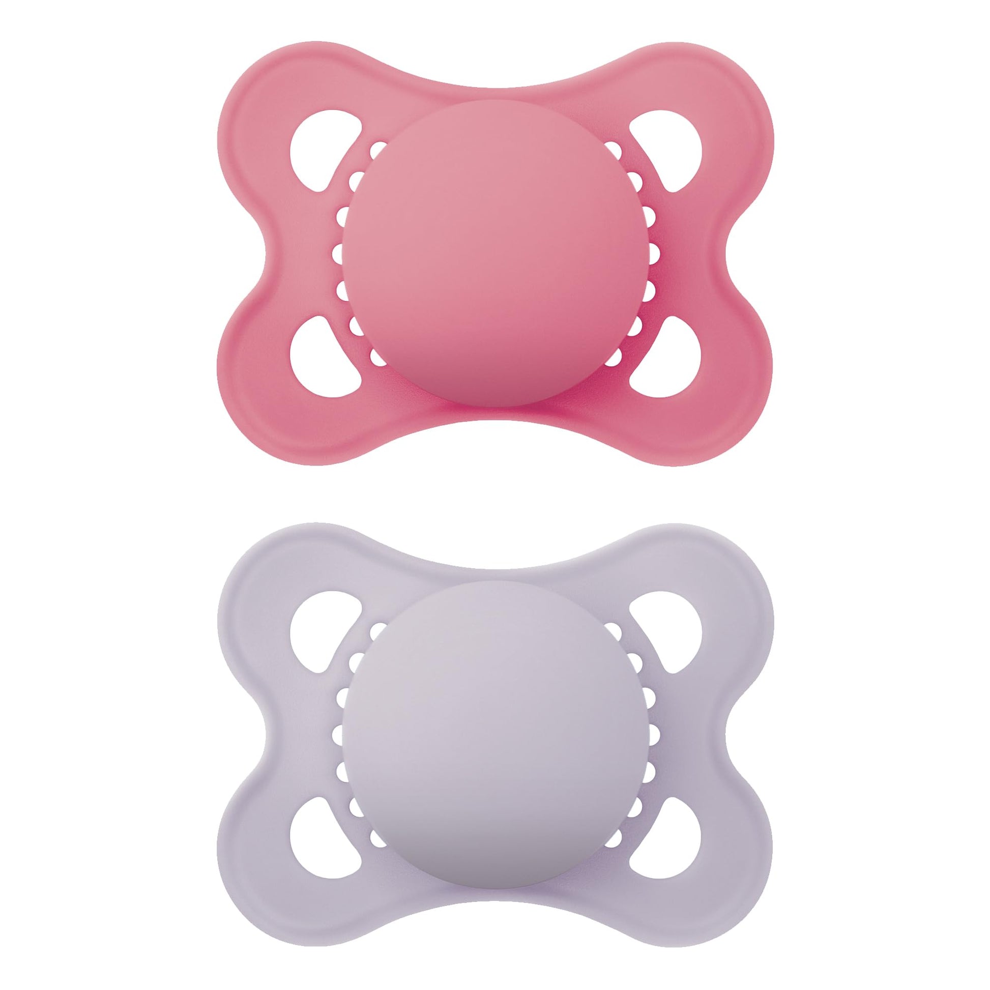 MAM - Chupón original mate para bebé, con forma de pezón que ayuda a promover un desarrollo oral saludable, estuche esterilizador, paquete de 2, 0-6 meses, niña, 2 unidades (paquete de 1).