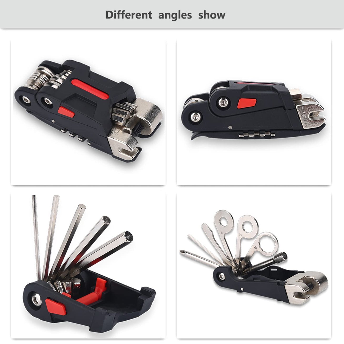 Herramientas de reparación de bicicletas, kit de herramientas de reparación múltiple de bicicletas 16 en 1 para bicicletas de montaña y bicicletas de carretera