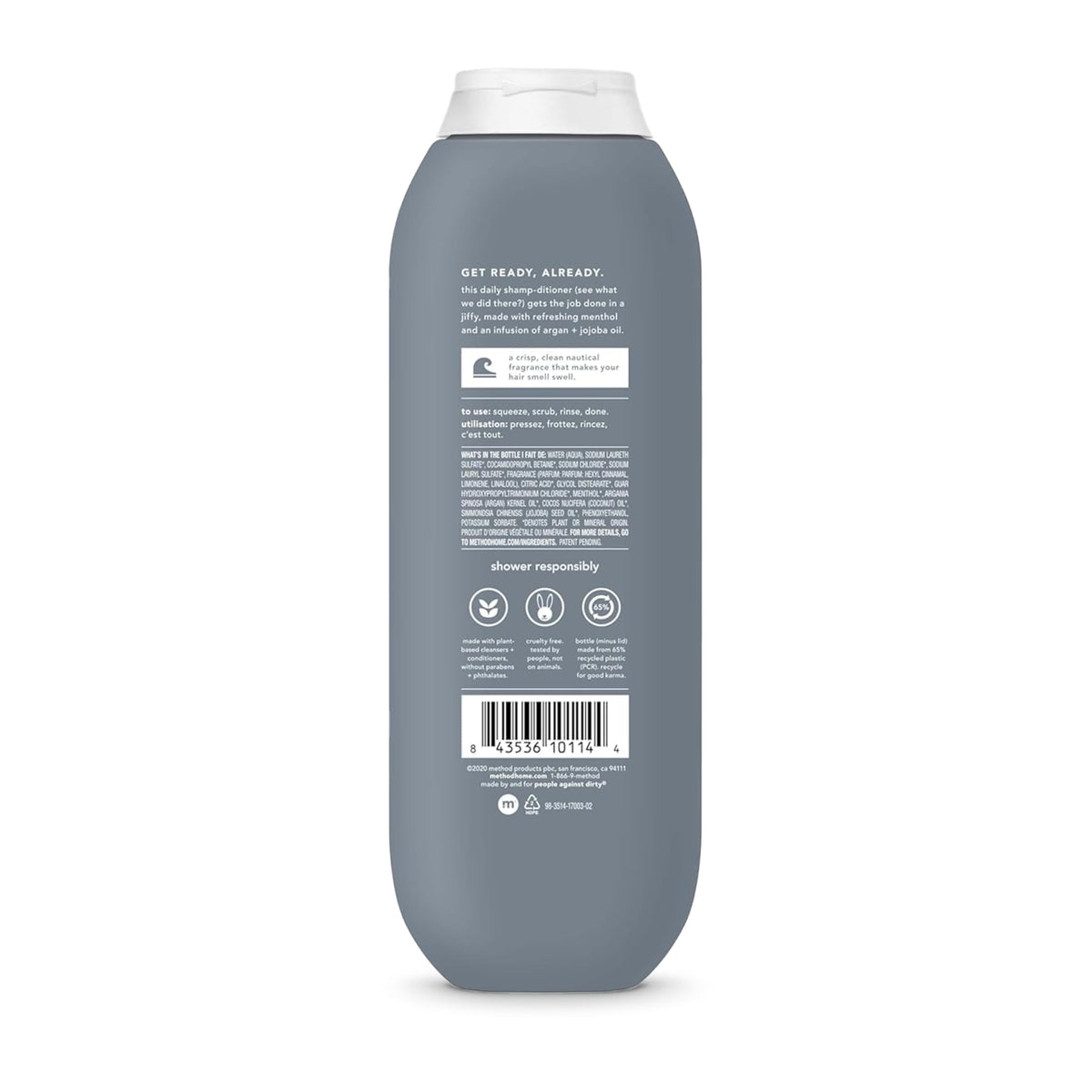 Method Champú 2 en 1 para hombre + acondicionador, mar + surf, 14 oz.
