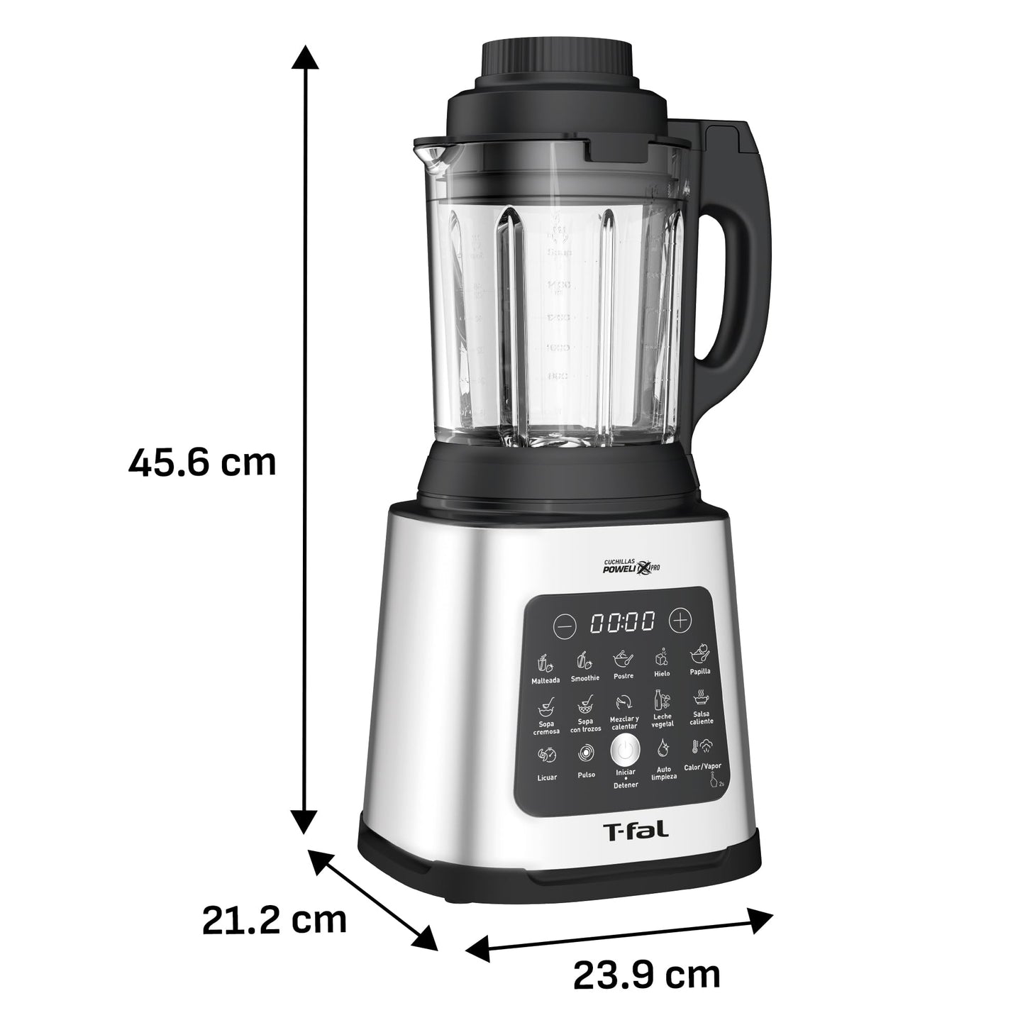 Licuadora T-Fal Ultraforce BL83SDX0 Blanca con Función de Cocción y 10 Programas Automáticos