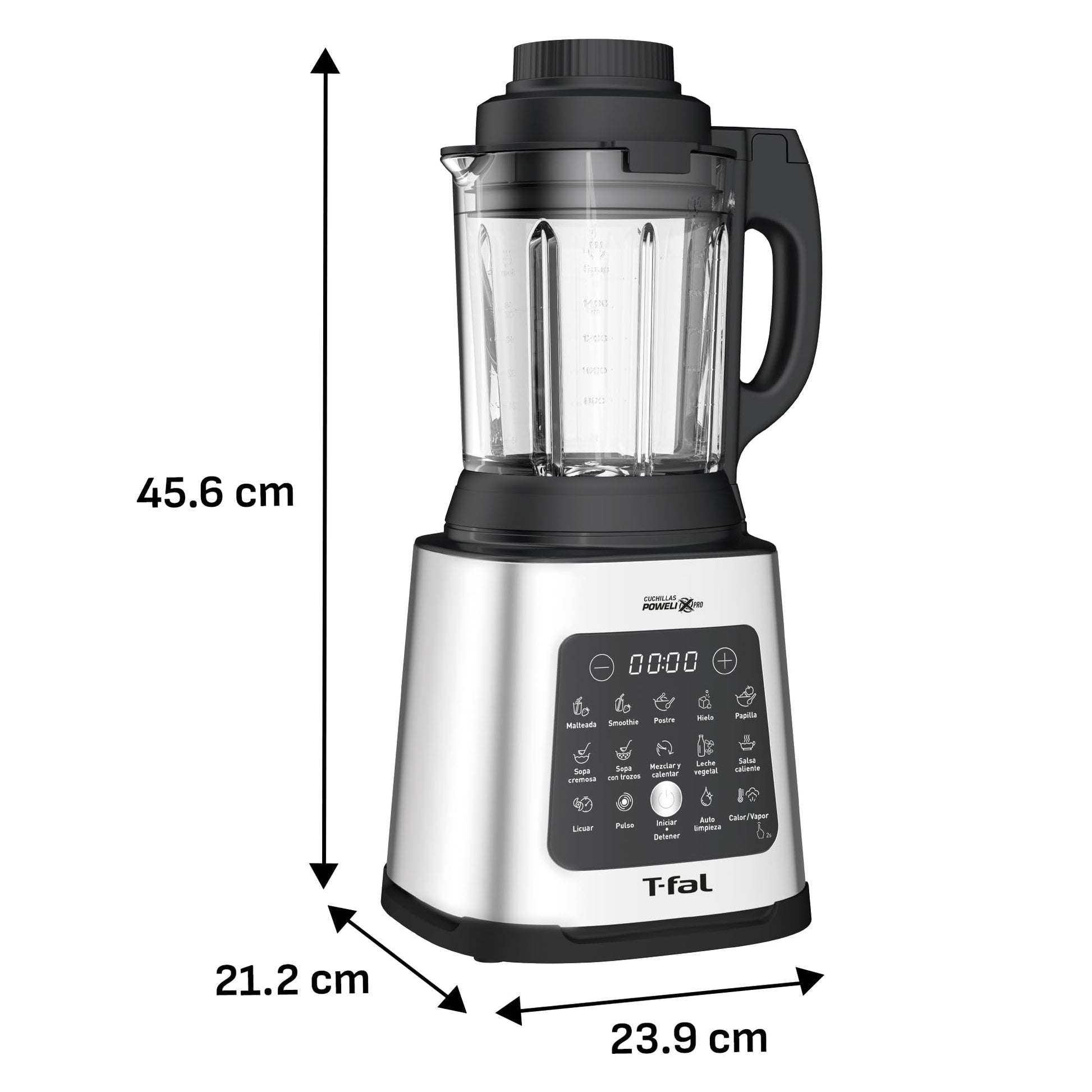 Licuadora T-Fal Ultraforce BL83SDX0 Blanca con Función de Cocción y 10 Programas Automáticos