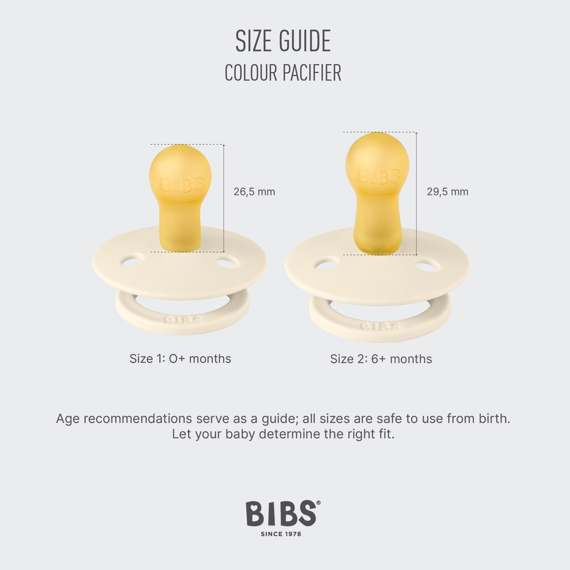 BIBS 5713795259687 PACIFIER, Ivory Steel Blue Mix, 2 piezas