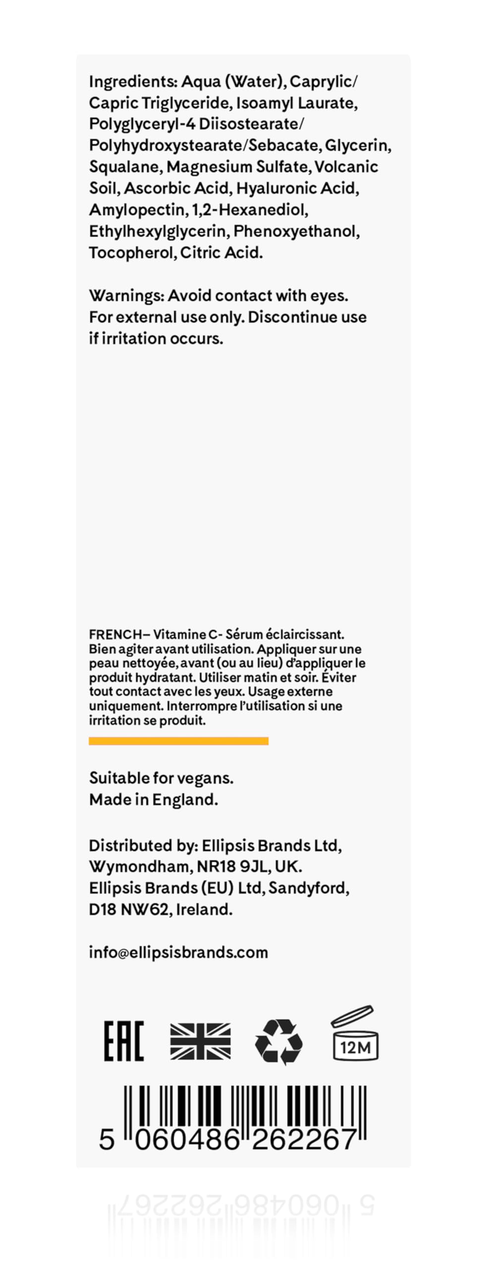 Q+A Sérum Iluminador de Vitamina C, Ilumina y Refresca tu Piel con este Sérum Facial Hibrido Rico en Antioxidantes e Hidratante, 30ml