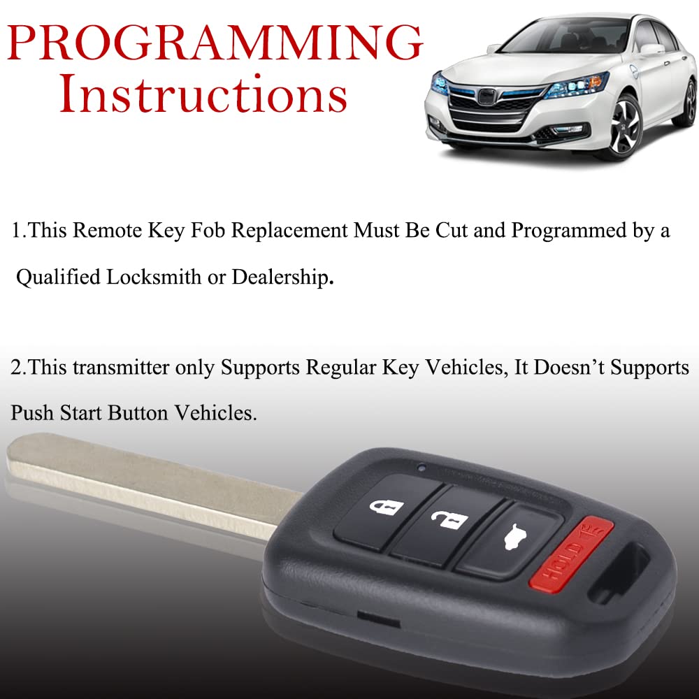 MechanMagic - Llave de repuesto para Honda HR-V 2016 2017 2018 2019 2020 2021 2022/CR-V 2014 2015 2016 MLBHLIK6-1T Control remoto de entrada sin llave 35118-T7S-A00 3 518-T-T-T-T0A-A30 (paquete de 1)