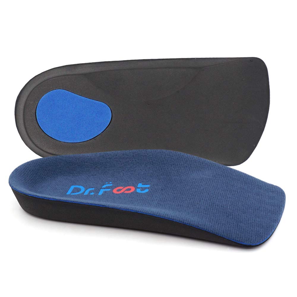 Plantillas Ortopédicas Dr. Foot's Azul Negro para Corregir Arcos Caídos y Pies Gordos Talla Medium