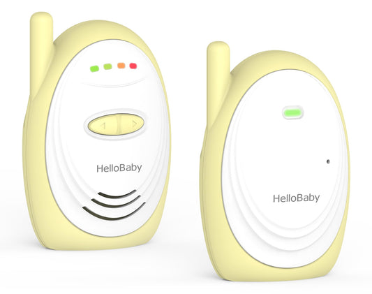 HelloBaby HB178 Monitor de bebé de Audio bidireccional con Sensor de Temperatura, Alerta de Sonido, lullabies y luz Nocturna, Alcance de hasta 1000 pies, HB178.