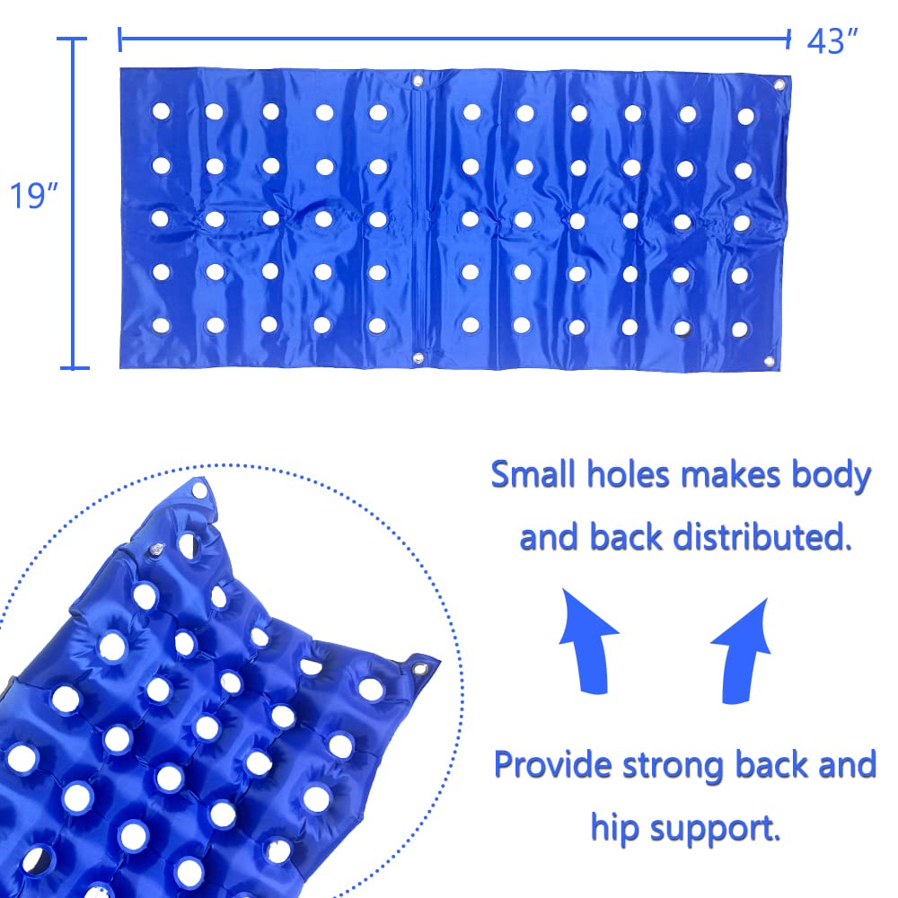 Cojín Inflable MESINURS Azul con Respaldo Completo para Silla de Ruedas para Personas Mayores Discapacitadas