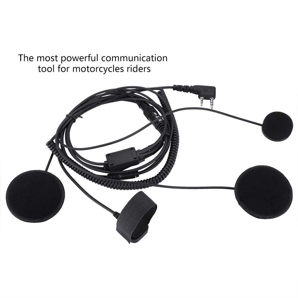 Diyeeni Casco de Motocicleta Intercom Auriculares con micrófono PPT Altavoces Conector K, Auriculares con cancelación de Ruido, compatibles con con con HYT Walkie Talkie