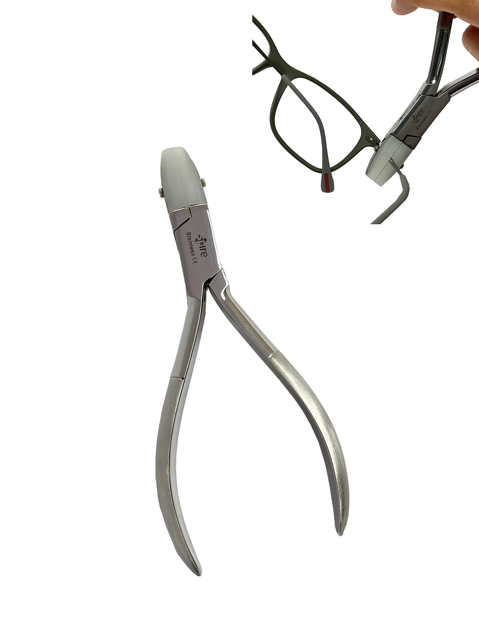 Spire Tools ® - Juego de alicates ópticos de punta redonda y plana de nailon, alicates de mandíbula para joyas (6 mm 11 mm, juego) kit de reparación de gafas
