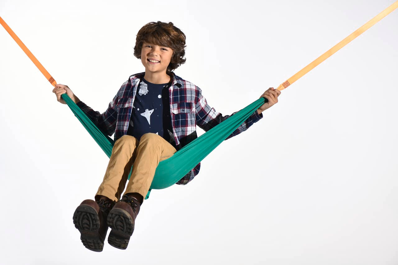 Hape Pocket Swing| Hamaca portátil Verde para niños, Silla oscilante para niños al Aire última intervensión, Mecanismo de fácil fijación para niños a Partir de 5 años, Capacidad de Peso de 200 Libras