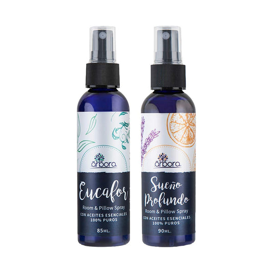 Duo de Sprays Árbora Lavanda y Eucalipto con Aromaterapia para Sueño Profundo