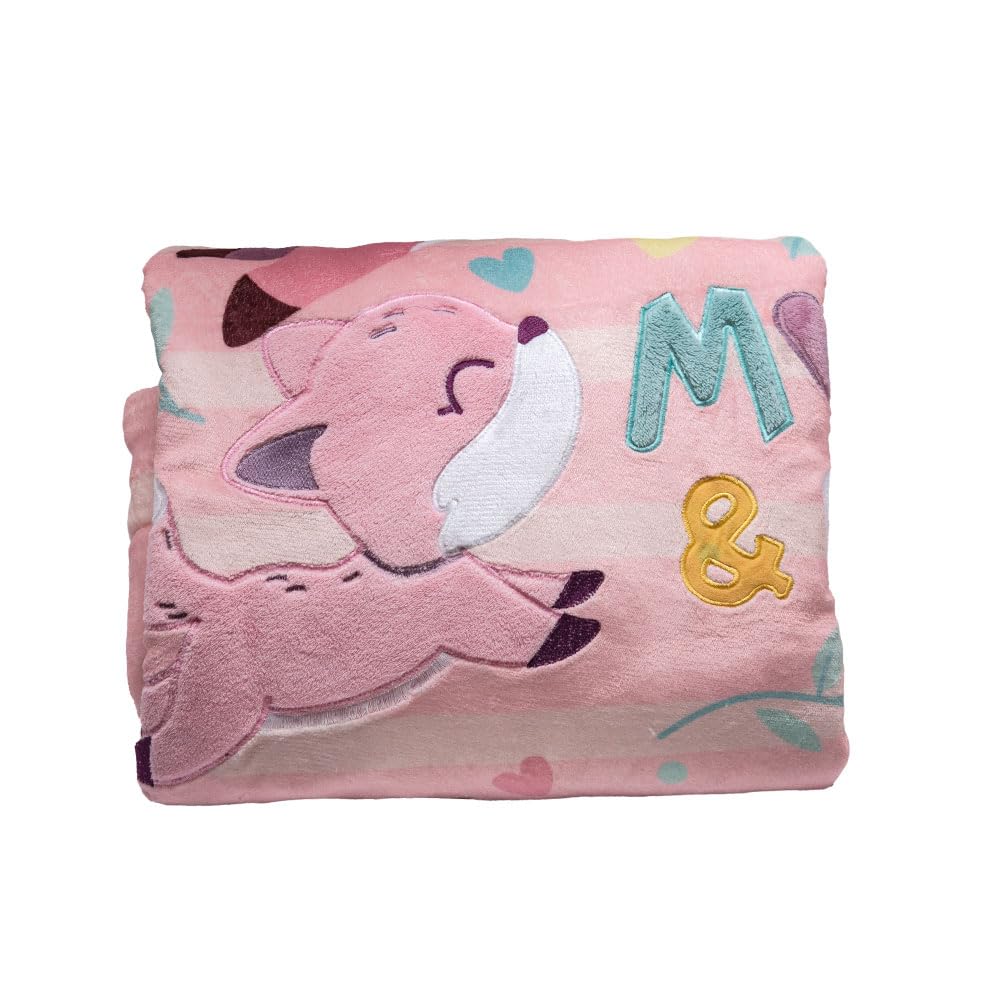 Baby Mink Edredón para Bebé con Borrega, Cobertor Suave y Cálido para Descanso (Rosa)