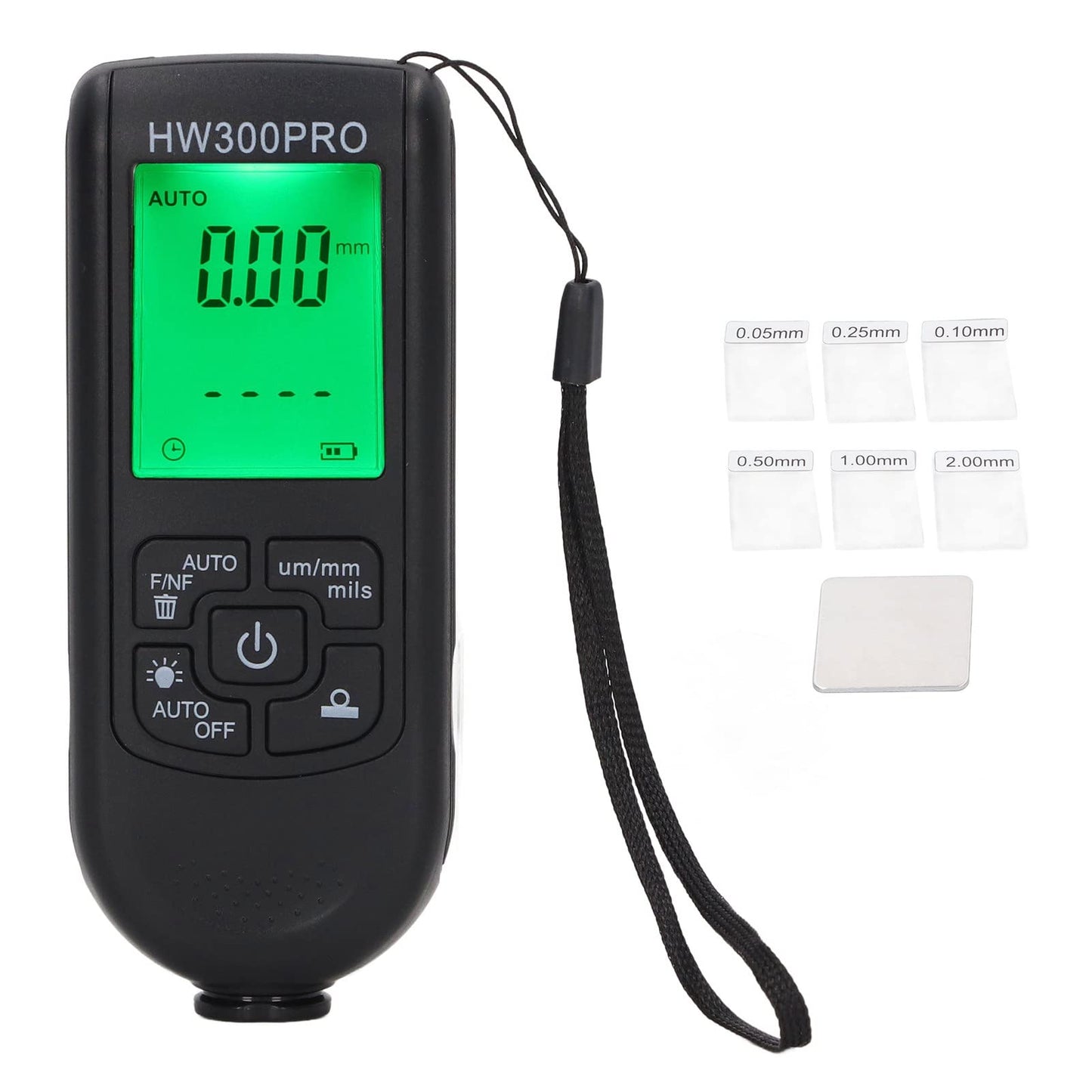 Medidor de Espesor de Revestimiento Digital Portátil Negro con Apagado Automático