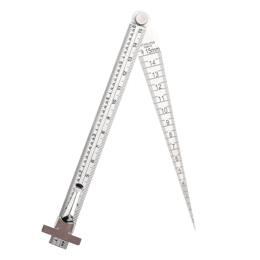 Calibrador de Soldadura de Acero Inoxidable Prueba de Calibre Soldadura de Forma Cónica Gap Calibre Regla Orificio Herramienta de Inspección