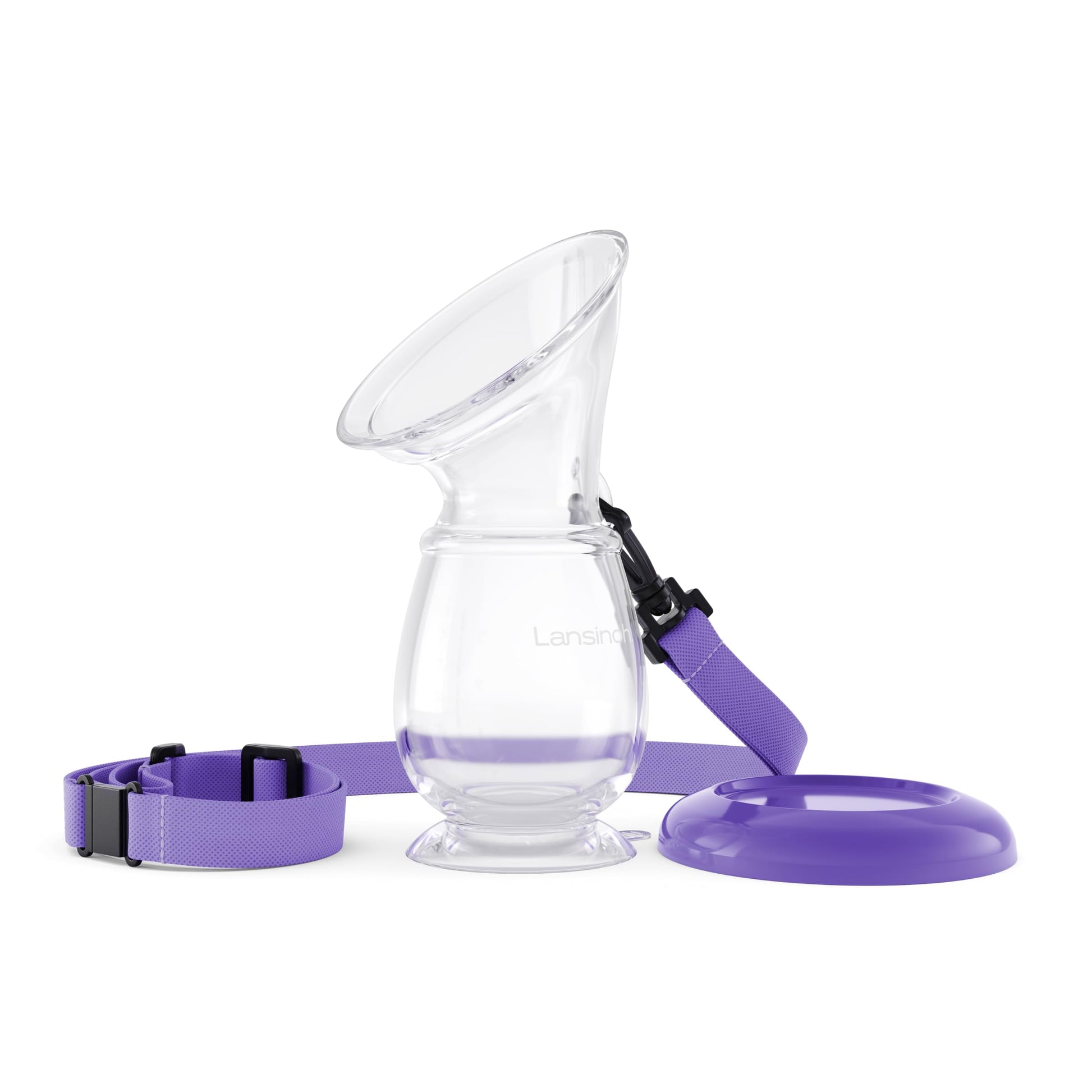Lansinoh Breastmilk Collector, Milk Saver for Breastfeeding, Comfortable & Secure No-Spill Suction base & Neck Strap, 100% Food Grade Silicone, 1 Kit