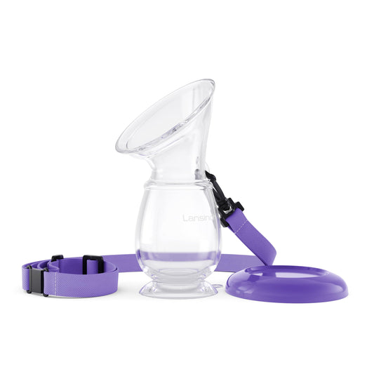 Lansinoh Breastmilk Collector, Milk Saver for Breastfeeding, Comfortable & Secure No-Spill Suction base & Neck Strap, 100% Food Grade Silicone, 1 Kit