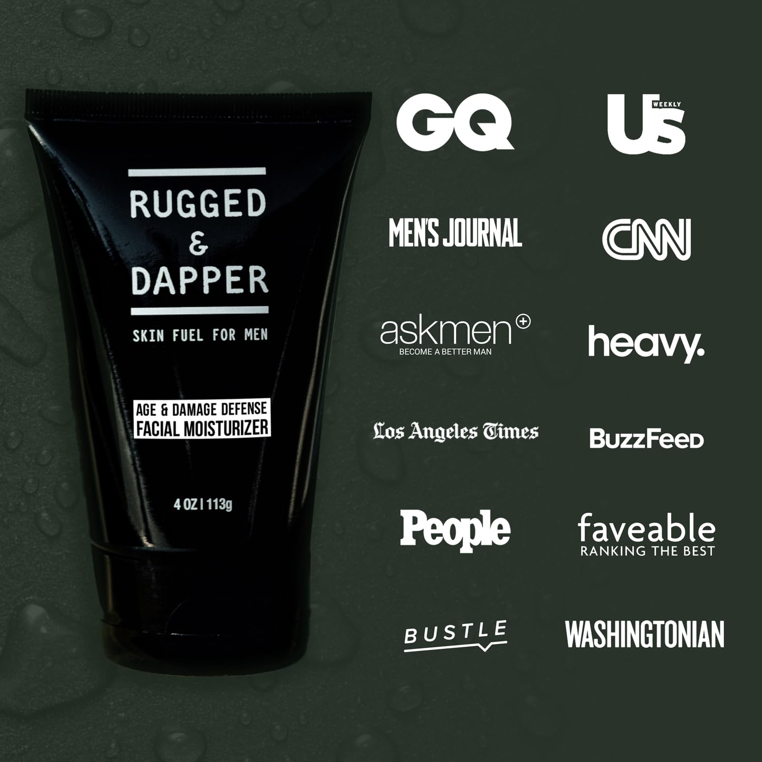 RUGGED & DAPPER Face Moisturizer for Men | 4 Oz. | Daily Anti-aging cream + Aftershave Lotion | Unscented | Organic & Natural Ingredients