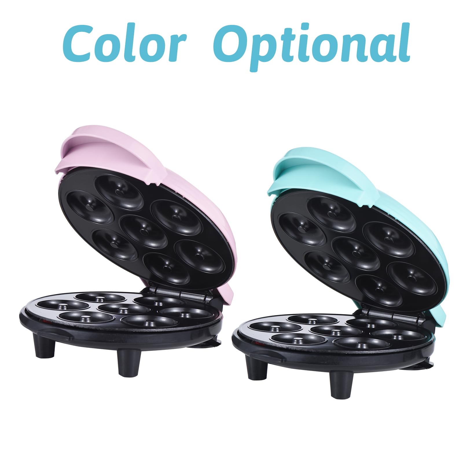 KONDIAN Dash Mini Donut Maker Machine Hace 7 Donuts 700W Calefacción de Doble Cara Recubrimiento Antiadherente Máquina Eléctrica para Hacer Donuts para Desayuno para Niños Postre Merienda Perfecto