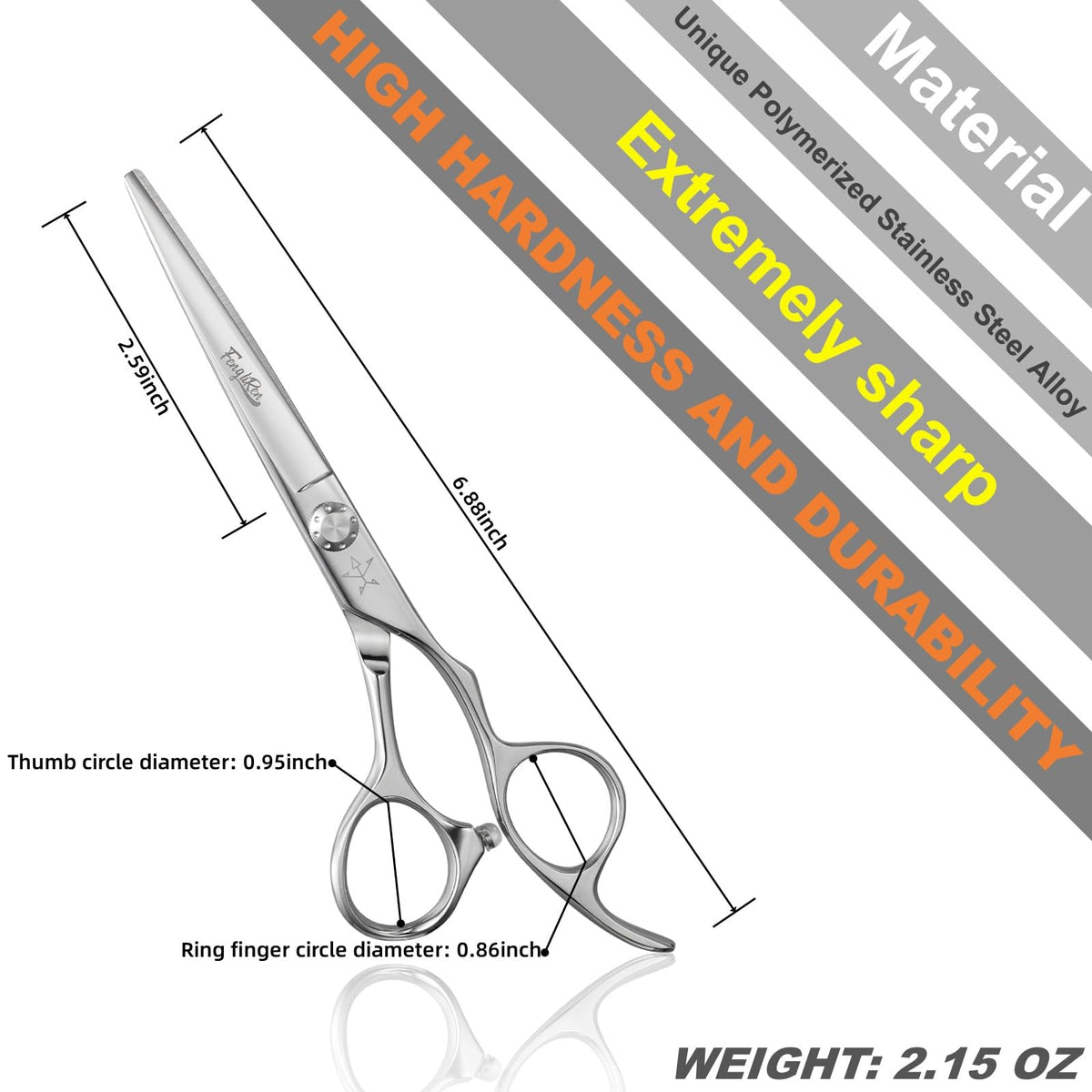 Fengliren Tijeras De Peluquería Profesionales De Alta Gama, Extremadamente Afiladas, De 15 Cm (6"), Fabricadas En Aleación De Acero Inoxidable. Ideales Para Salones De Belleza Y Uso Doméstico.