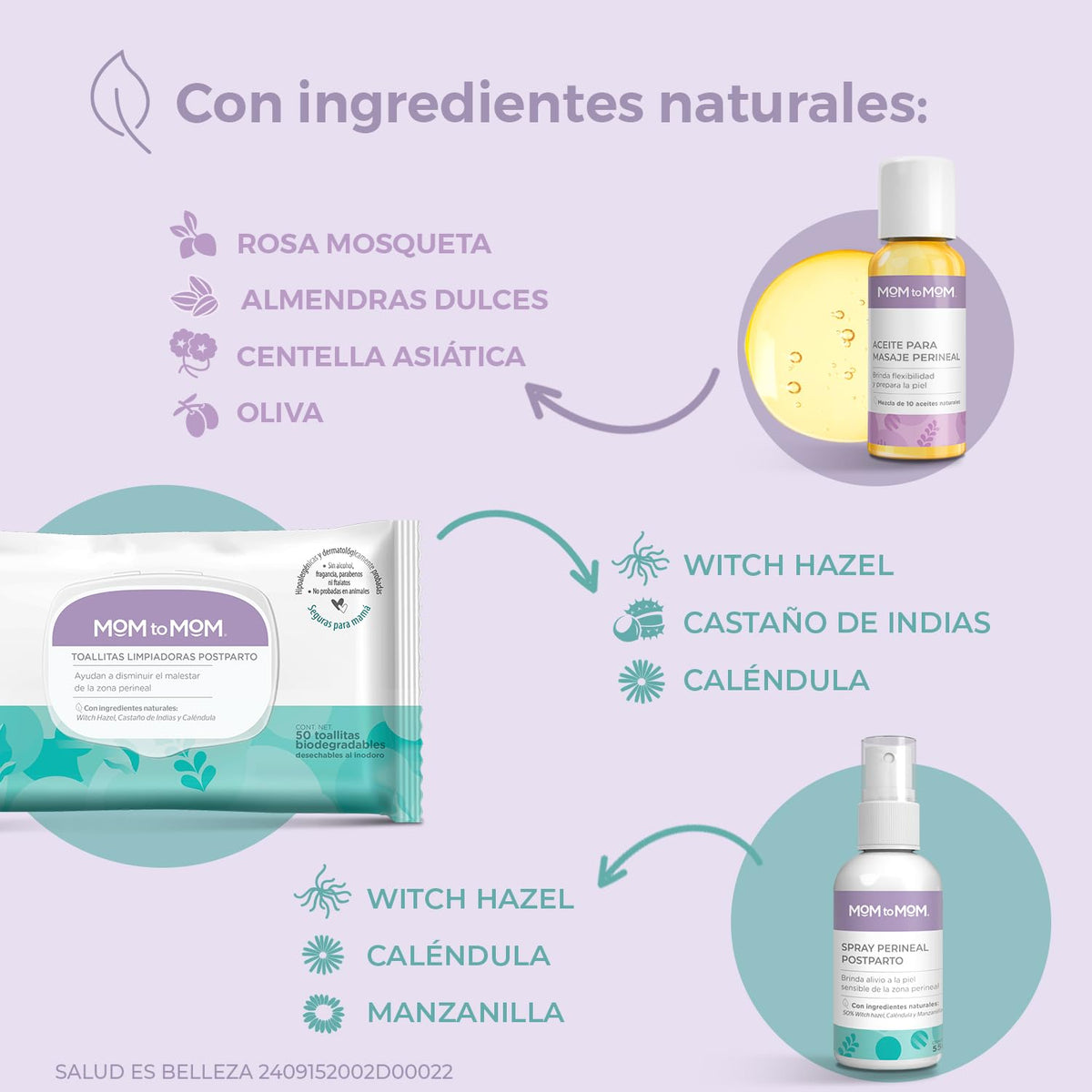 MOM to MOM Kit Cuidado Zona Perineal en el Embarazo y Postparto