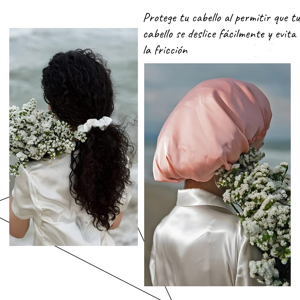 Shoonlo Gorros de Baño 3 Paquetes, Gorra de Baño EVA Impermeable Dobles, Gorro para Dormir Mujer Ajustable, Gorra de Bano Mujer Reutilizable para Bañarse y Dormir Cabello Rizado…