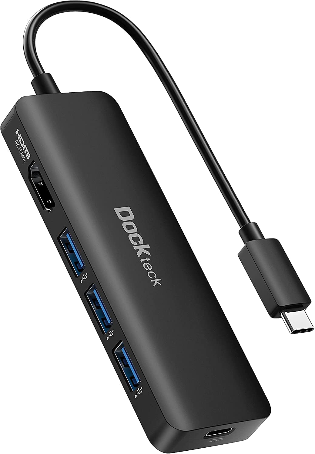 dockteck Hub USB C 4K 60Hz, Adaptador multipuerto USB C 5 en 1 con HDMI 4K, Suministro de energía de 100 W, 3 Puertos de Datos USB 3.0 para MacBook Pro/Air M1 2020, iPad Pro 2021, Surface Pro