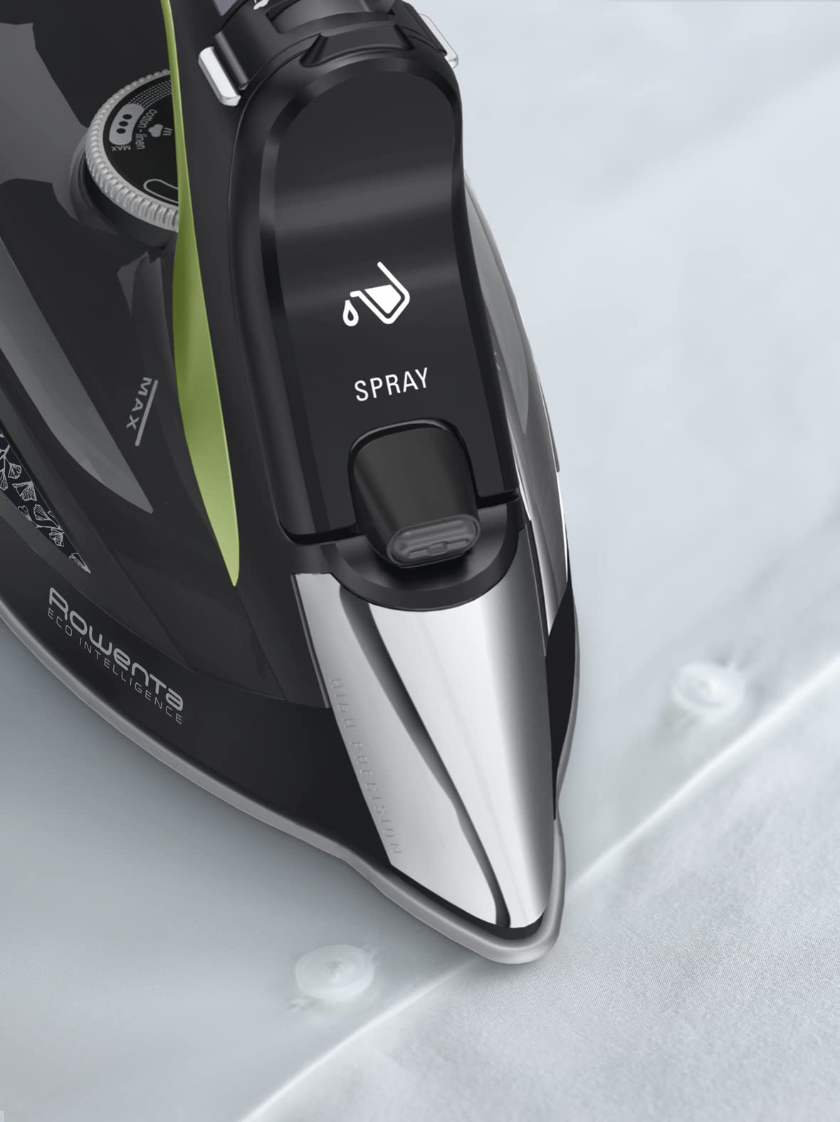 Plancha de Vapor Rowenta Negro Verde Eco Intelligence 2500 W Distribución Óptima