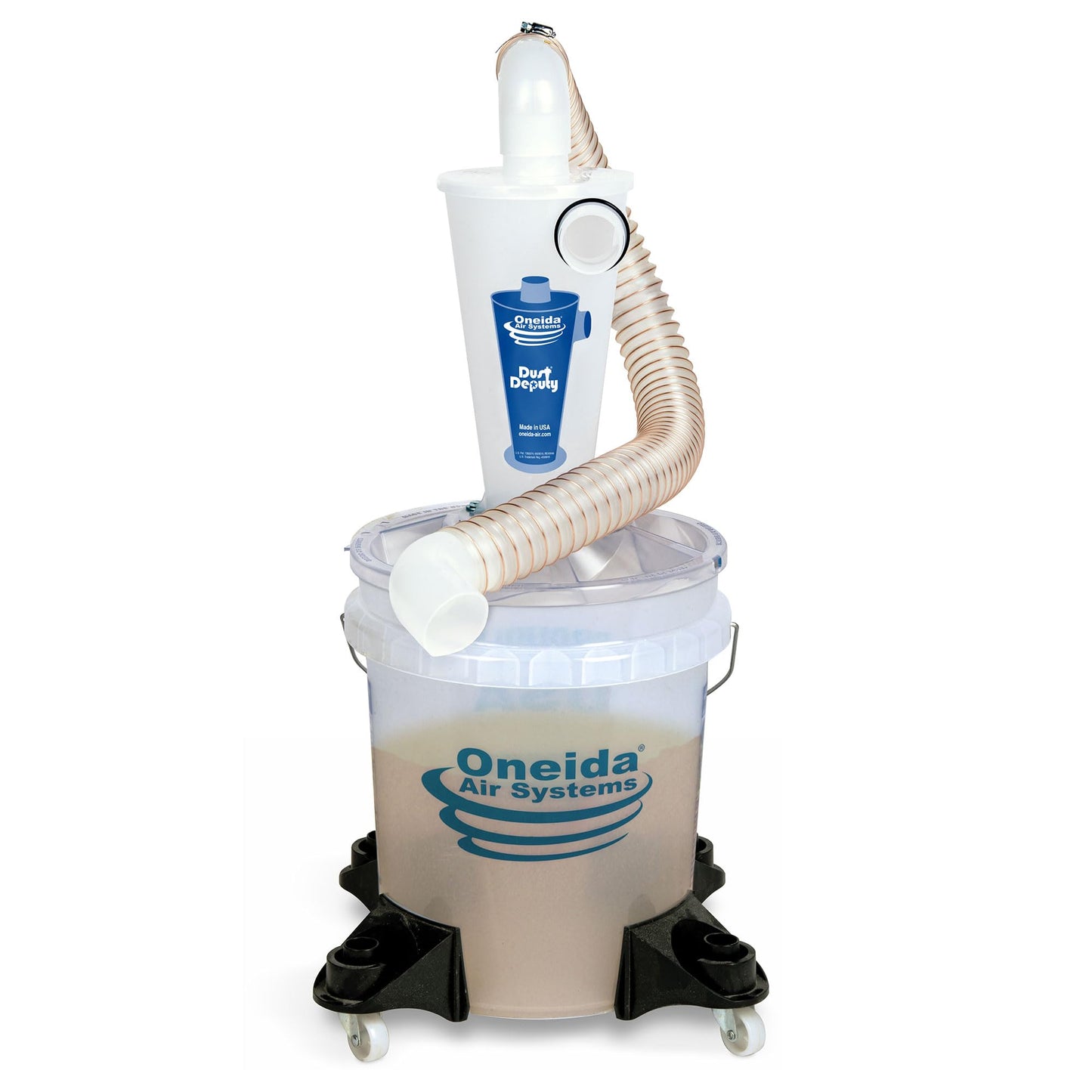 Kit Separador Ciclónico Oneida Air Systems Dust Deputy Deluxe Transparente con Soportes para Aspiradoras en Húmedo/Seco