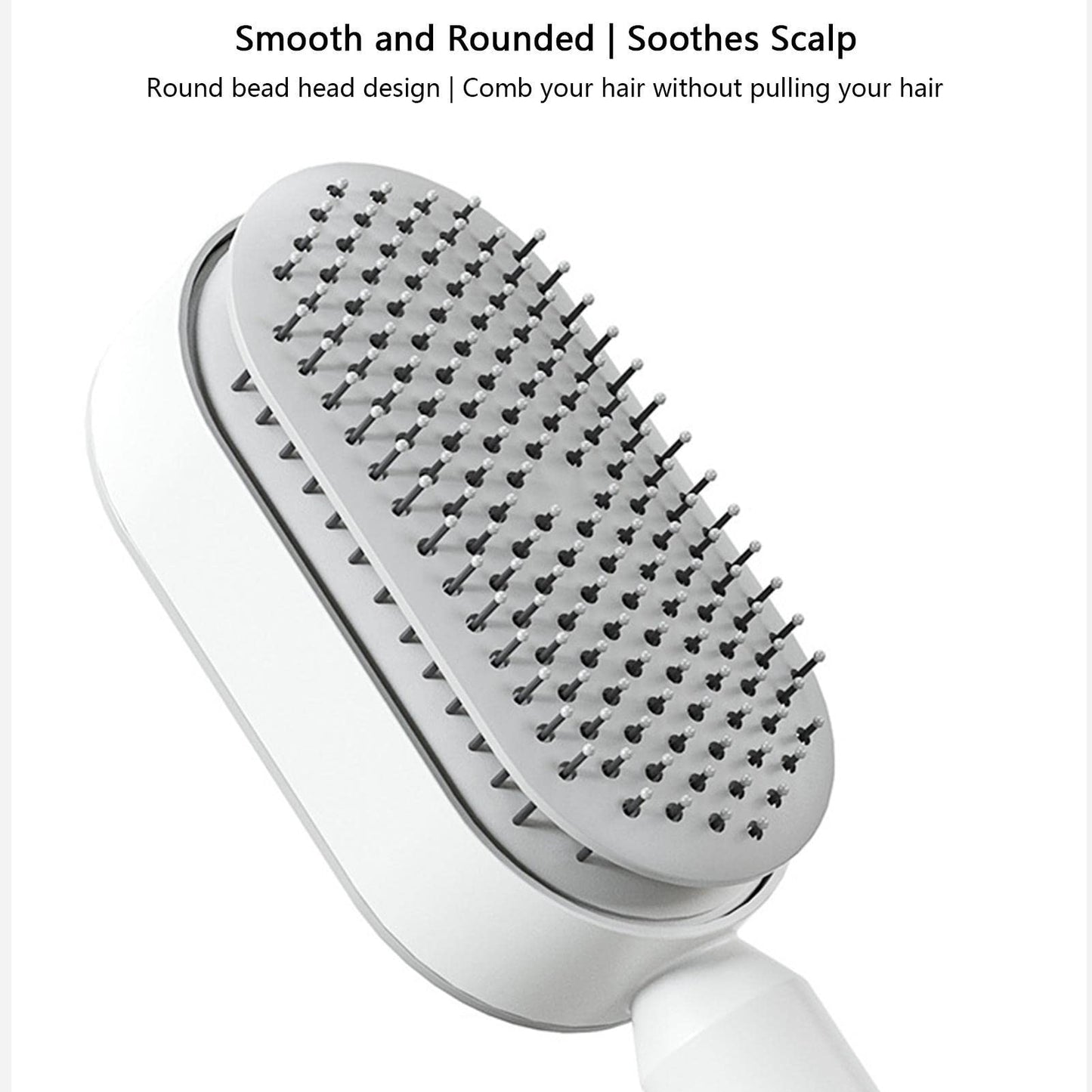 Germplasm Cepillo Desenredante para Cabello Largo de Mujer, con Bolas Desenredantes y Cojín de Aire Flexible, Blanco