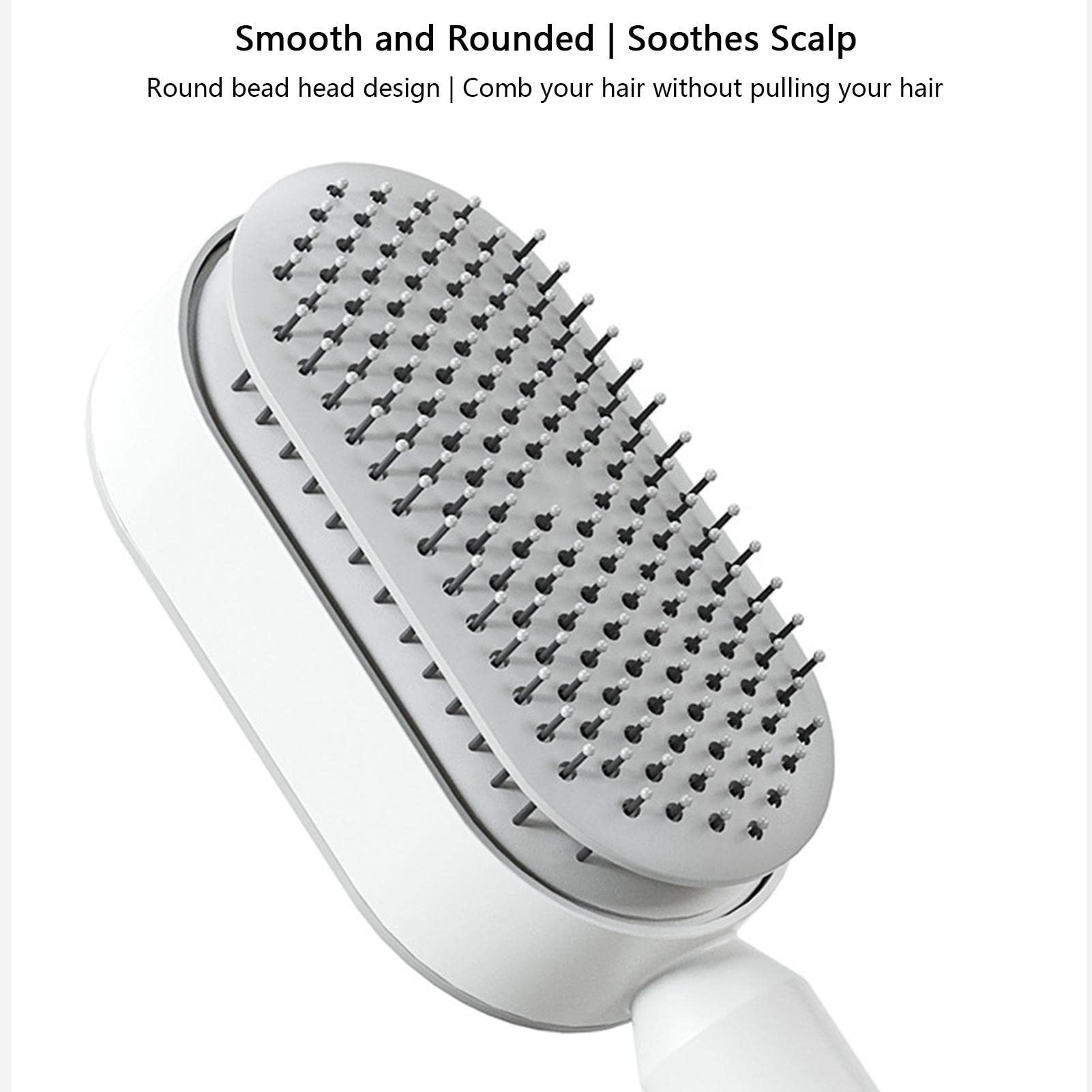 Germplasm Cepillo Desenredante para Cabello Largo de Mujer, con Bolas Desenredantes y Cojín de Aire Flexible, Blanco