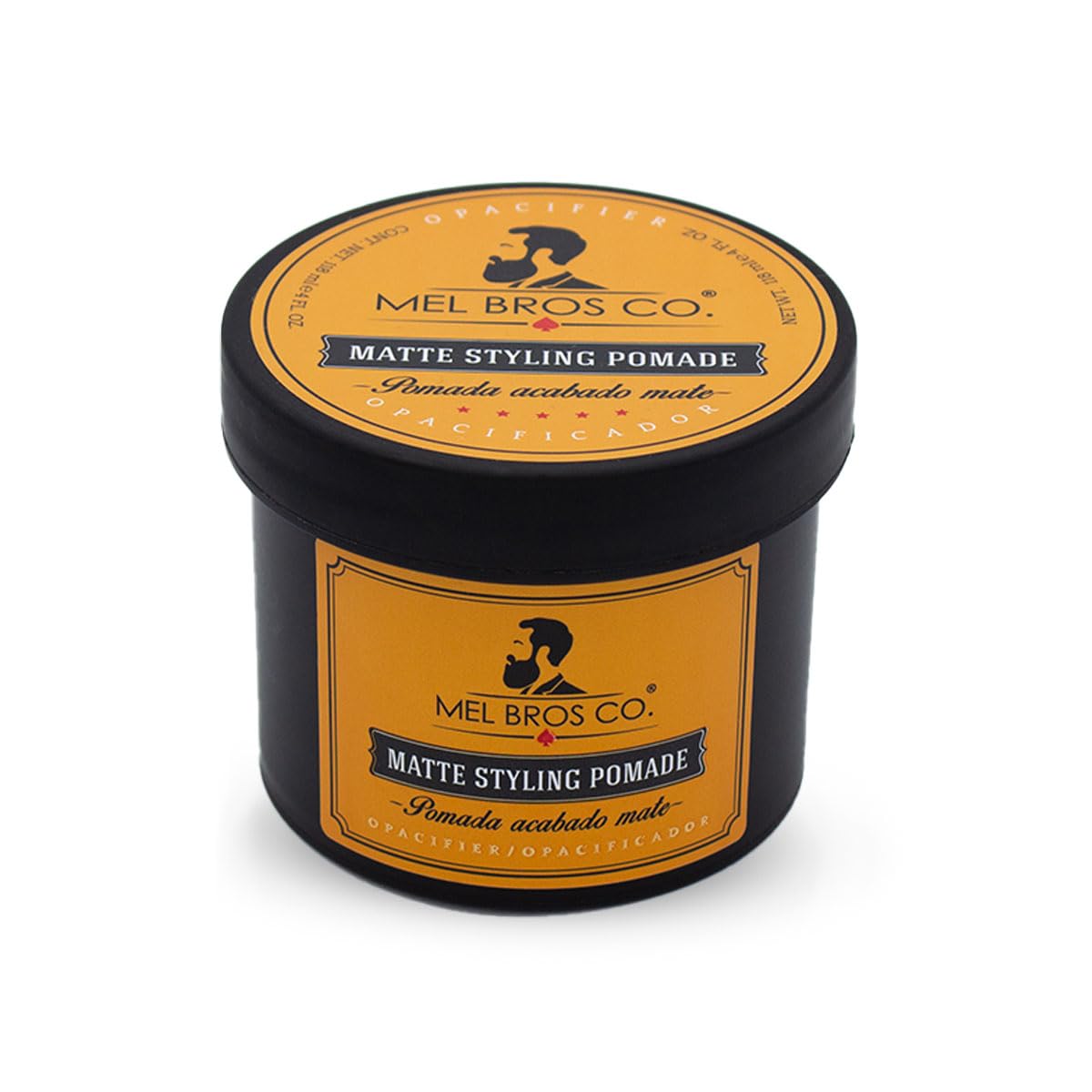 Mel Bros Co. - Matte Styling Pomade - Pomada Acabado Mate Extra Fijación, Apariencia sin Brillo, Matiza el Cabello, Moldea Tu Estilo. (4 Oz / 118 Ml)